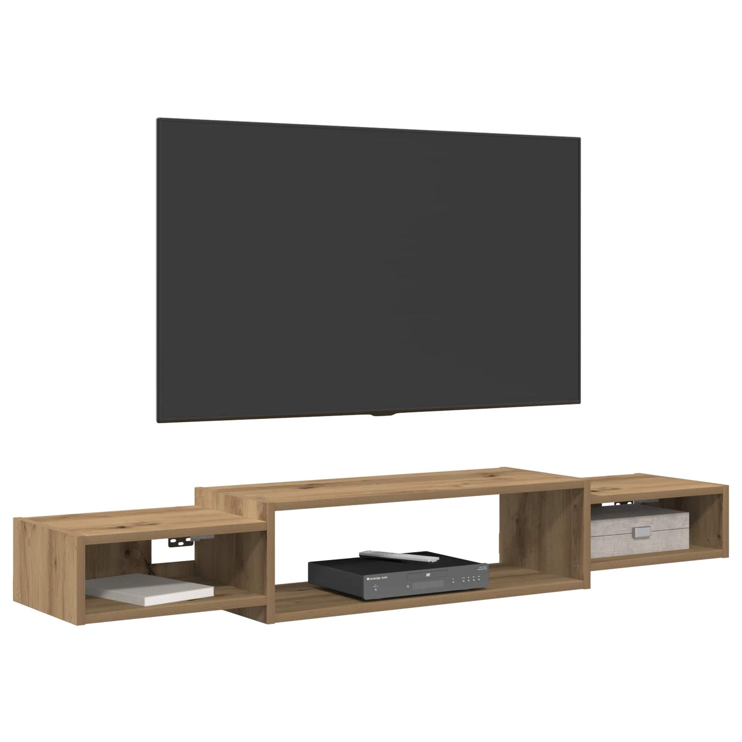 Vegghengt TV-skap Veggmontert Artisan eik 140 x 28 x 21 cm