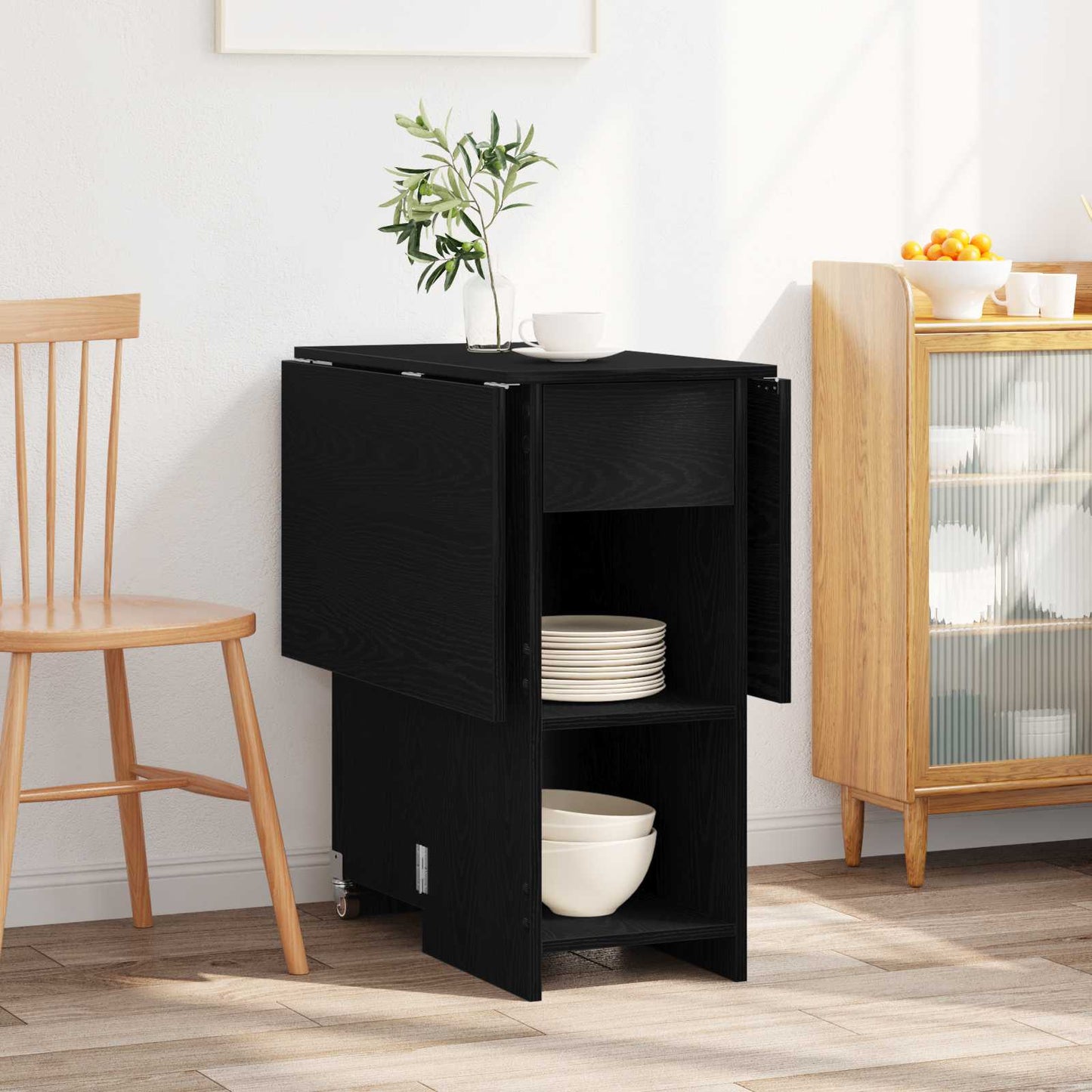 Spisebord 115 x 70 x 75 cm Konstruert tre Svart eik Rektangulær