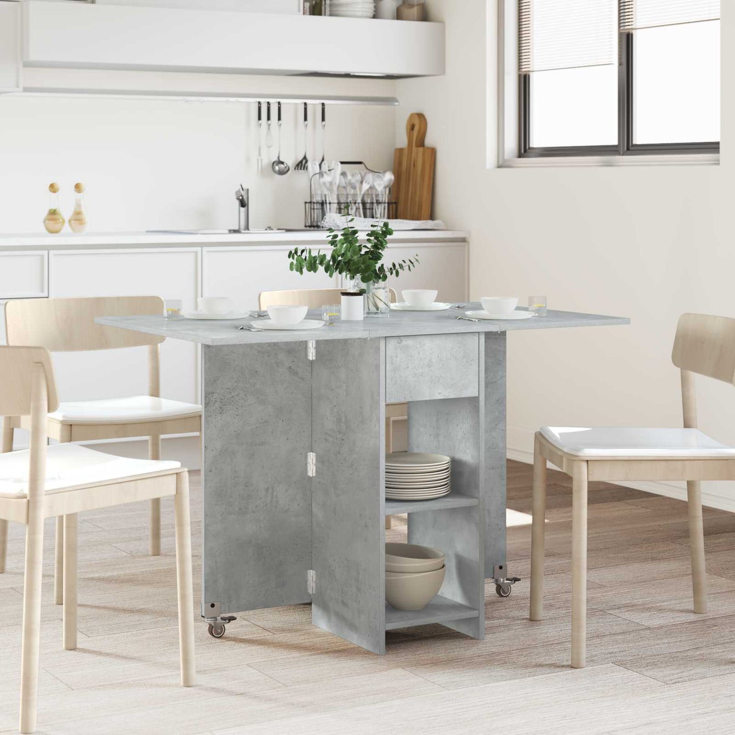 Spisebord 115 x 70 x 75 cm Konstruert tre Betonggrå Rektangulær