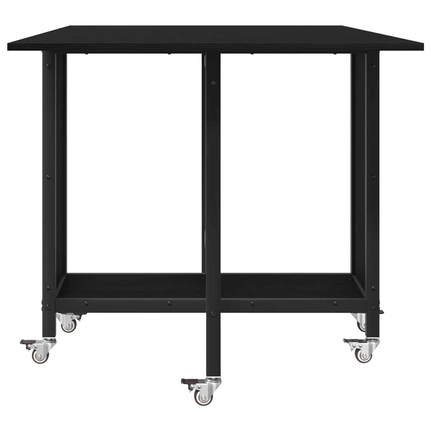 Sammenleggbart spisebord med hjul 130 x 80 x 76,5 cm Svart eik