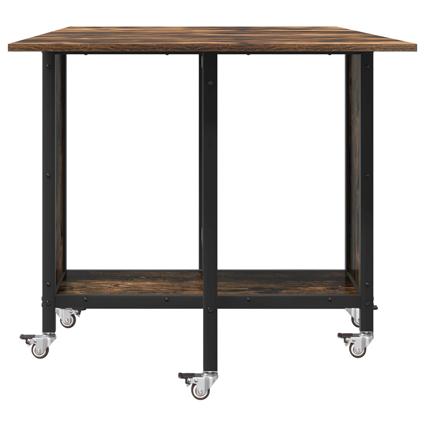 Sammenleggbart spisebord med hjul 130 x 80 x 76,5 cm stål PB
