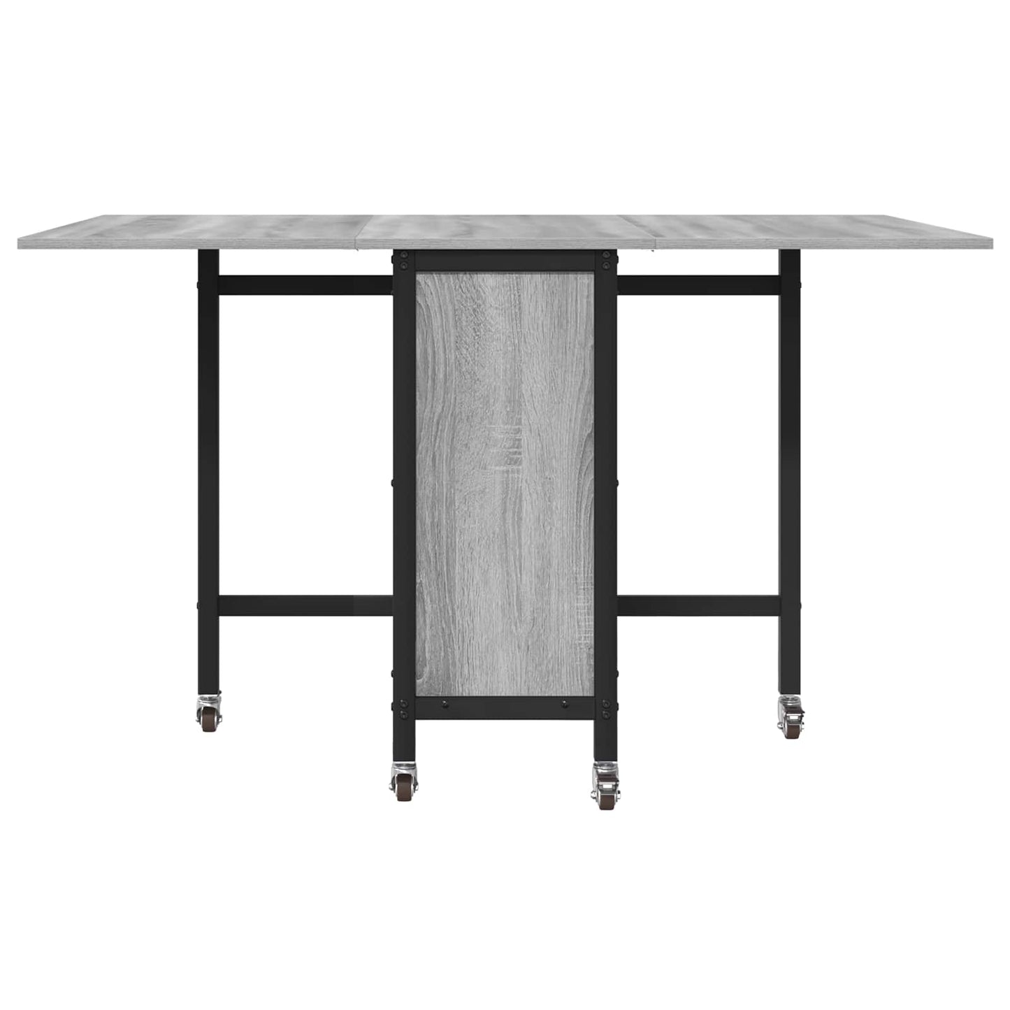Sammenleggbart spisebord med hjul 130 x 80 x 76,5 cm stål PB