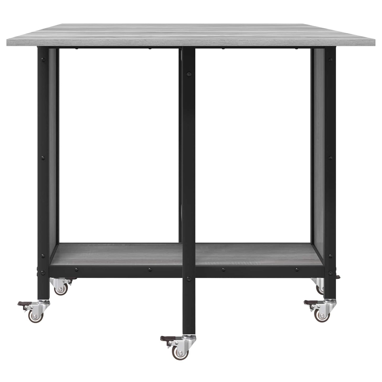 Sammenleggbart spisebord med hjul 130 x 80 x 76,5 cm stål PB