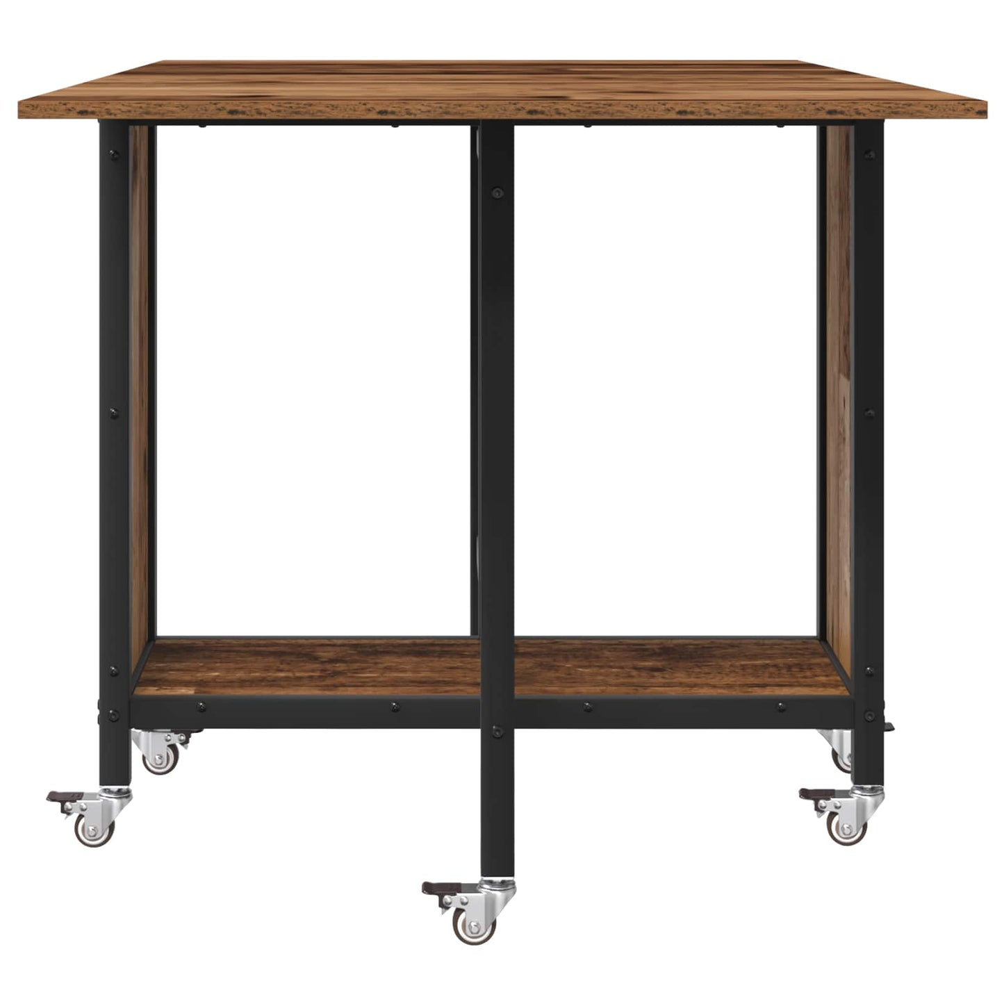 Sammenleggbart spisebord med hjul 130 x 80 x 76,5 cm stål PB