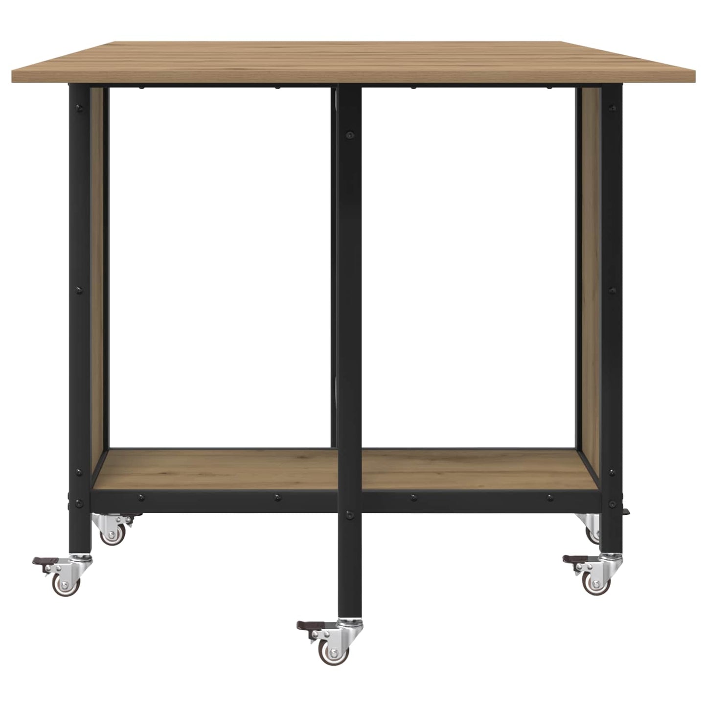 Sammenleggbart spisebord med hjul 130 x 80 x 76,5 cm stål PB