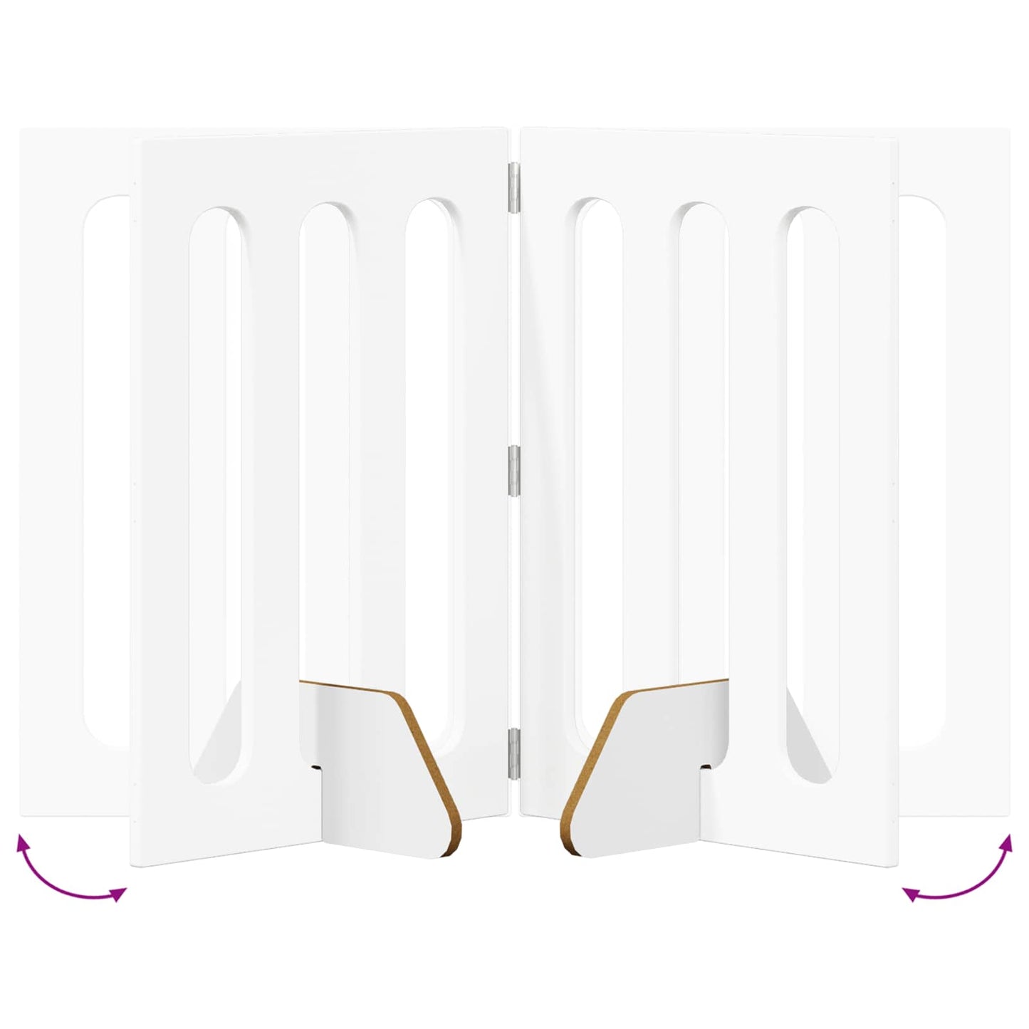 Folding Pet Fence 2 pcs Hvit 100,5 x 38 x 70 cm Konstruert tre