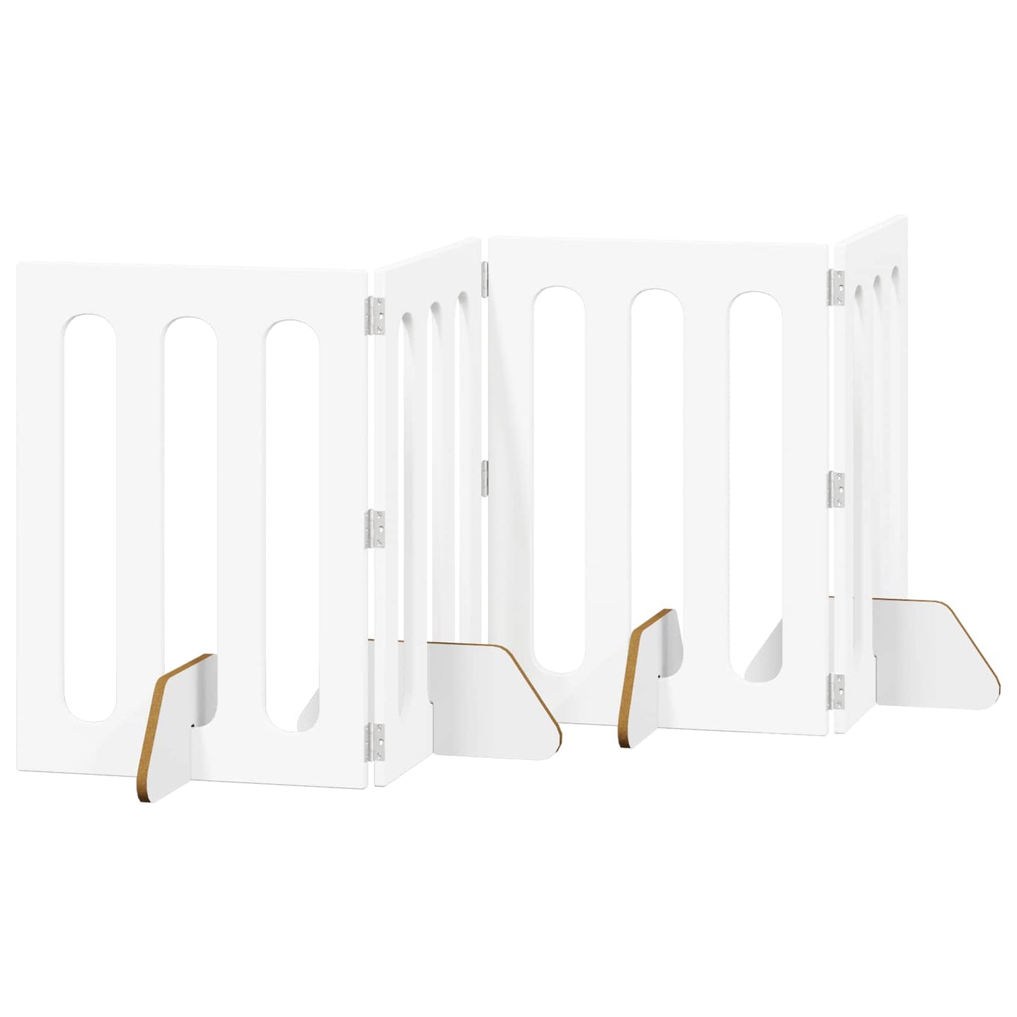 Folding Pet Fence 4 pcs Hvit 201 x 38 x 70 cm Konstruert tre