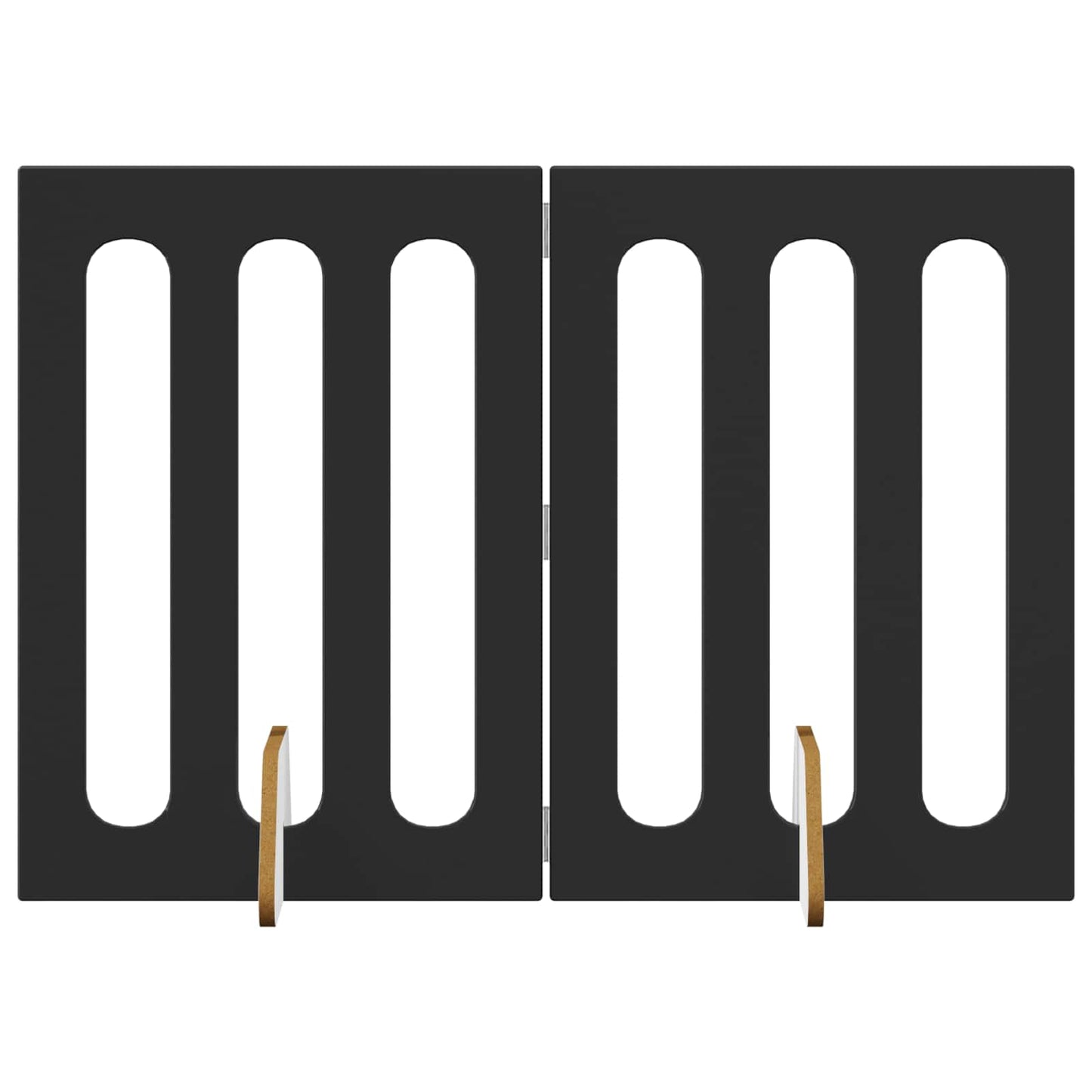 Folding Pet Fence 2 pcs Svart Eik 100,5 x 38 x 70 cm
