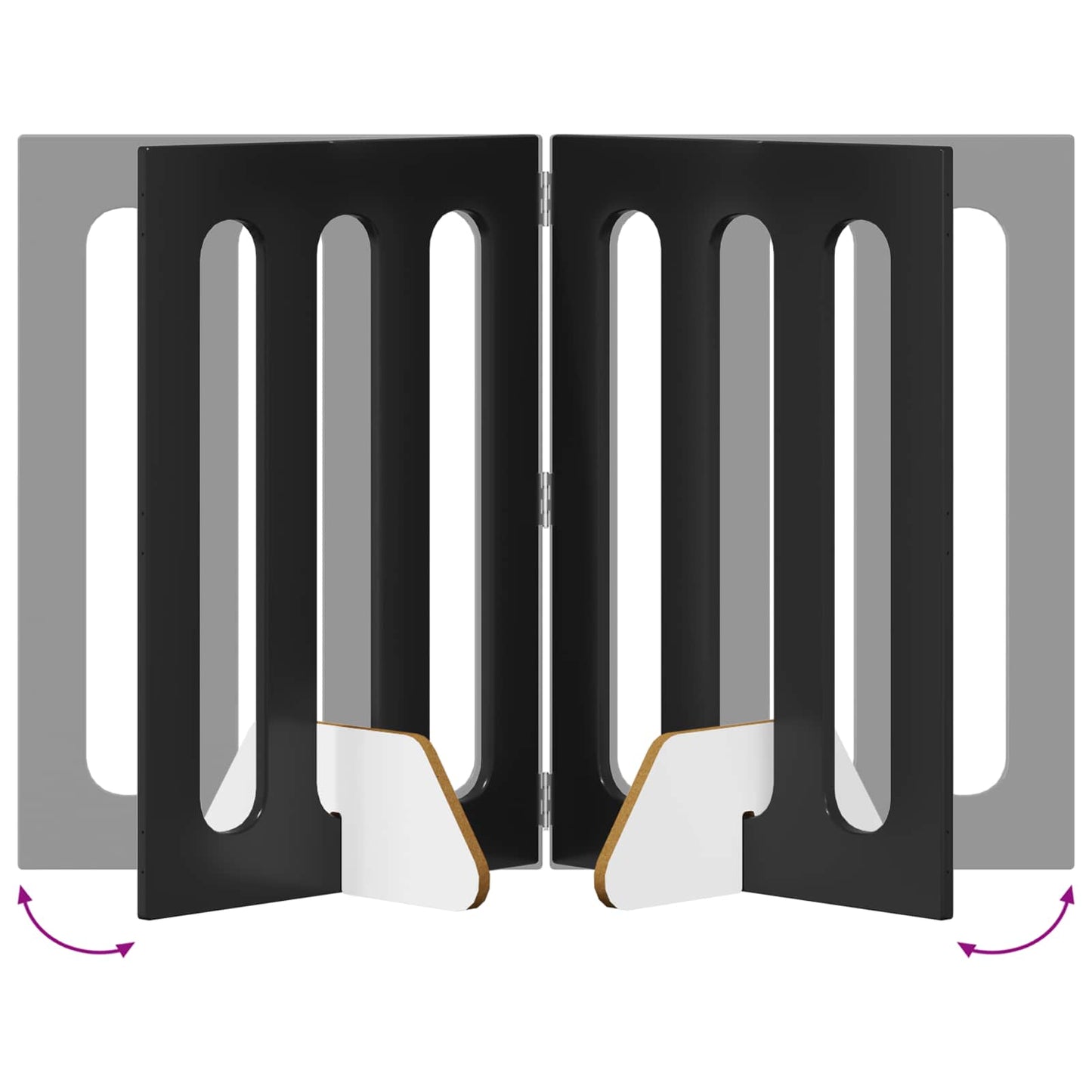 Folding Pet Fence 2 pcs Svart Eik 100,5 x 38 x 70 cm