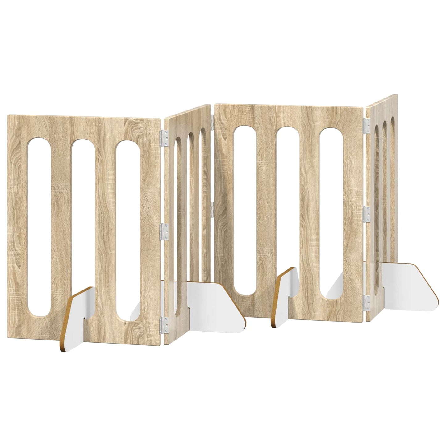 Folding Pet Fence 4 pcs Sonoma eik 201 x 38 x 70 cm