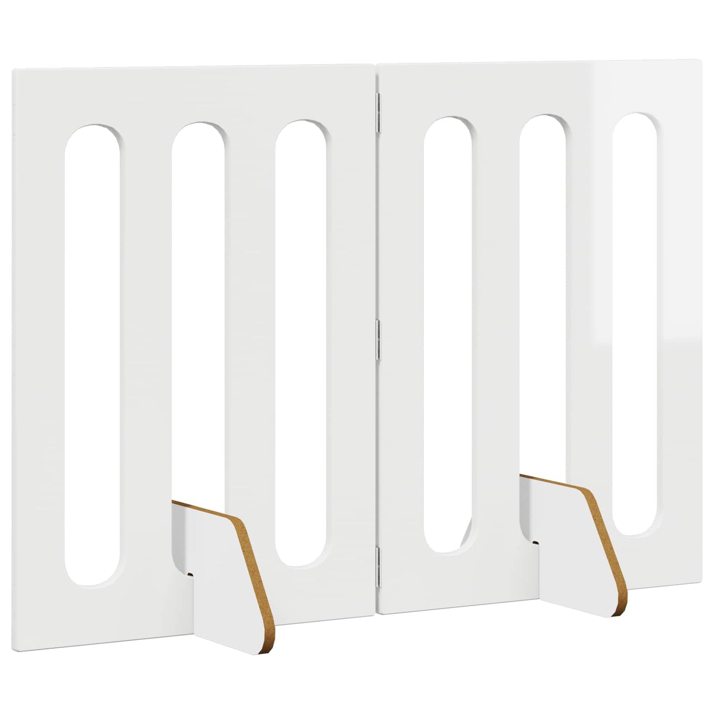 Folding Pet Fence 2 pcs Høgglans Hvit 100,5 x 38 x 70 cm