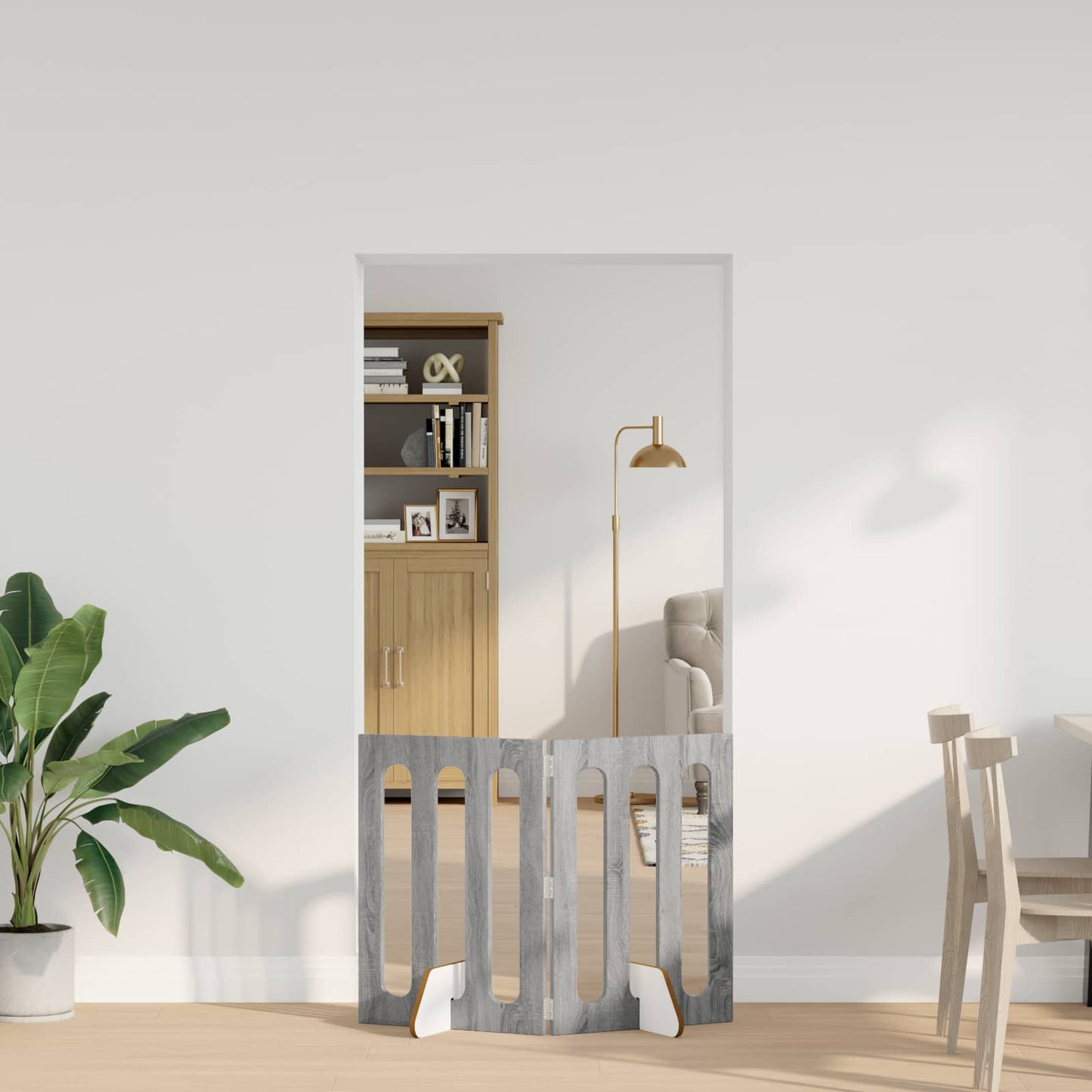 Folding Pet Fence 2 pcs Grå Sonoma 100,5 x 38 x 70 cm