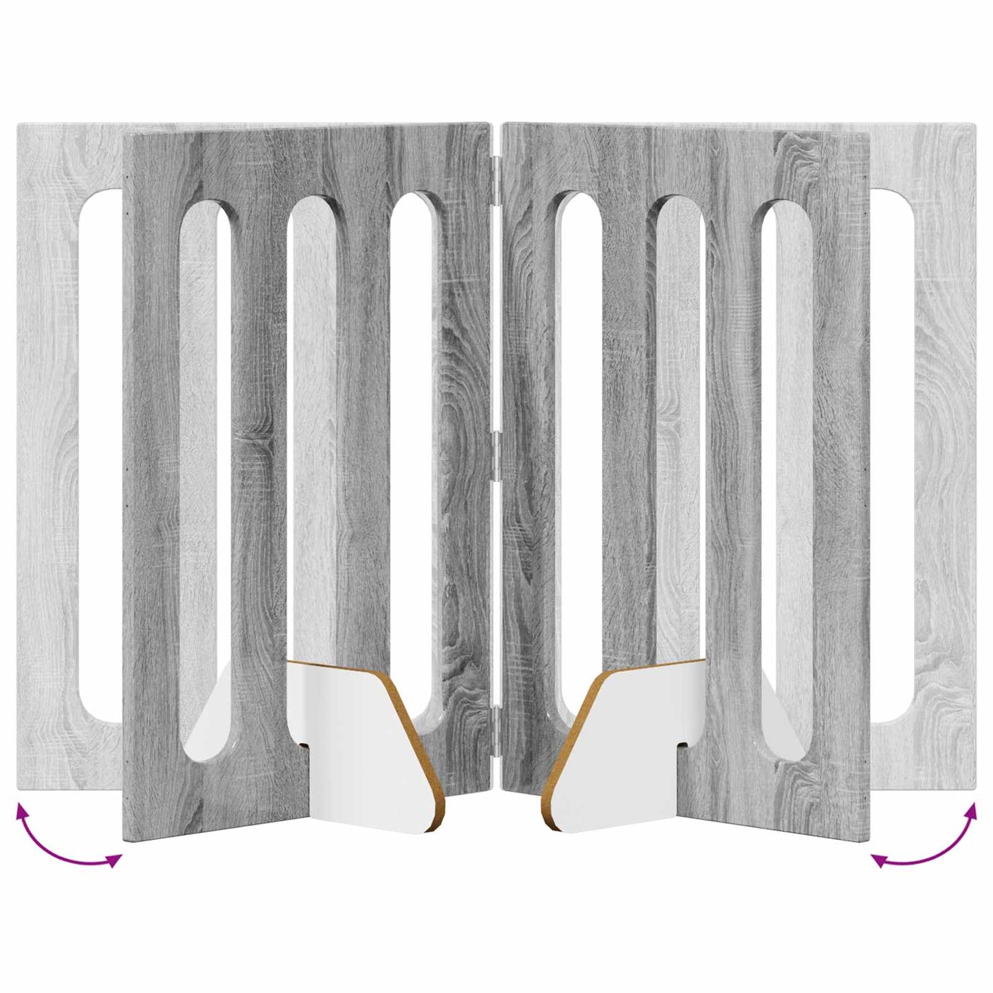 Folding Pet Fence 2 pcs Grå Sonoma 100,5 x 38 x 70 cm