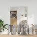 Folding Pet Fence 4 pcs Grå Sonoma 201 x 38 x 70 cm