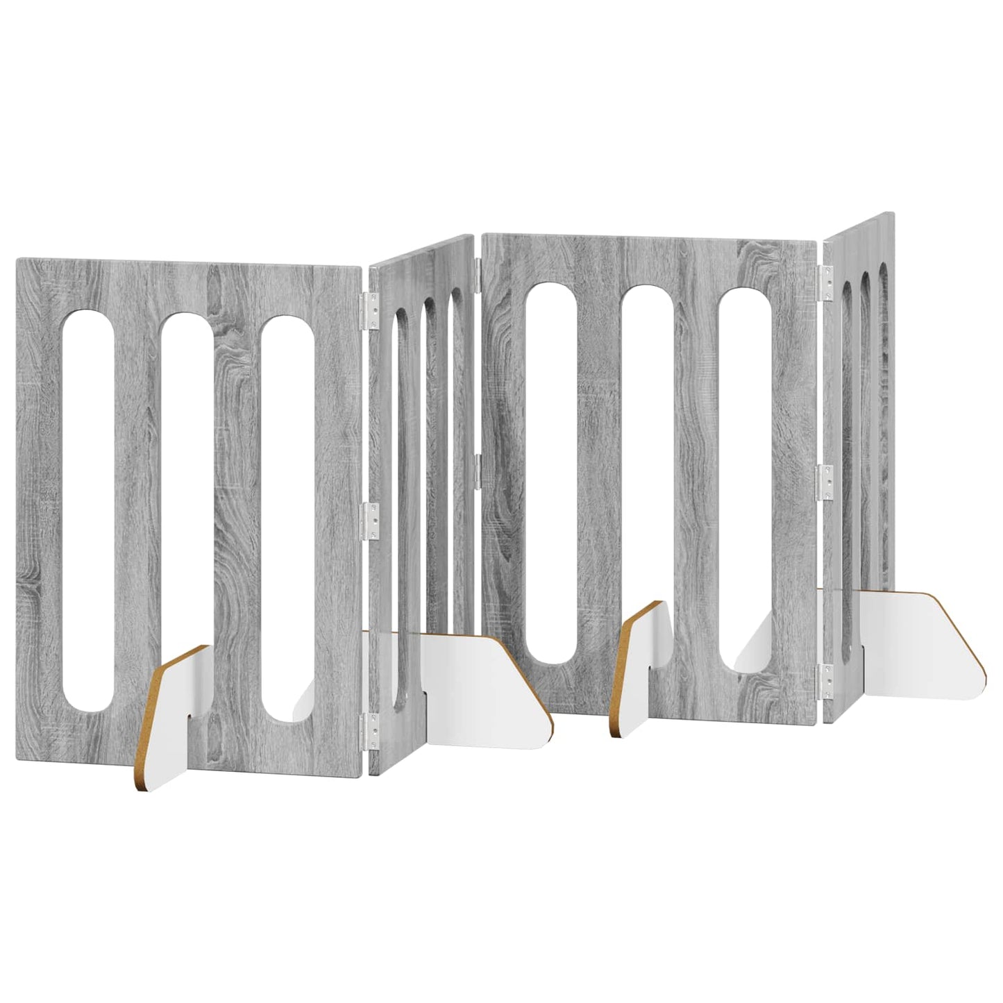 Folding Pet Fence 4 pcs Grå Sonoma 201 x 38 x 70 cm