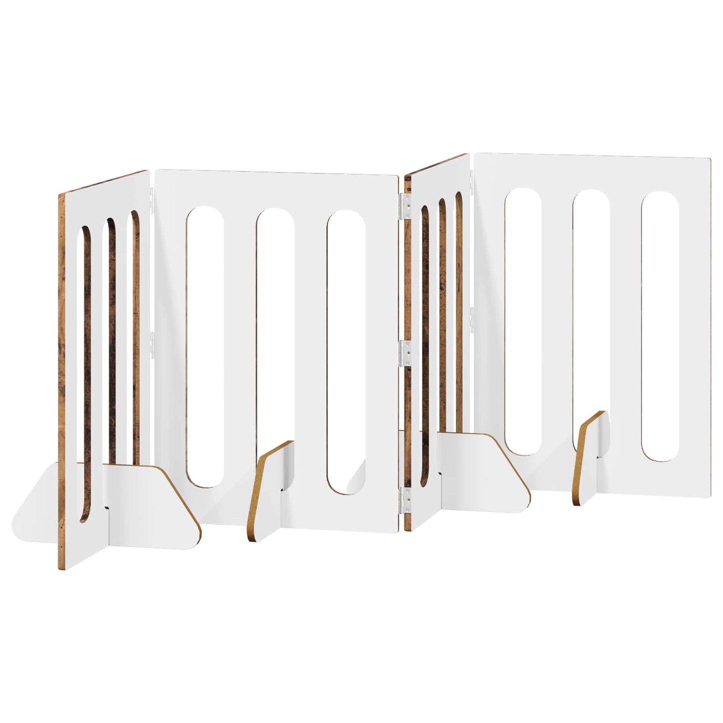 Folding Pet Fence 4 pcs Eiketre 201 x 38 x 70 cm Konstruert tre