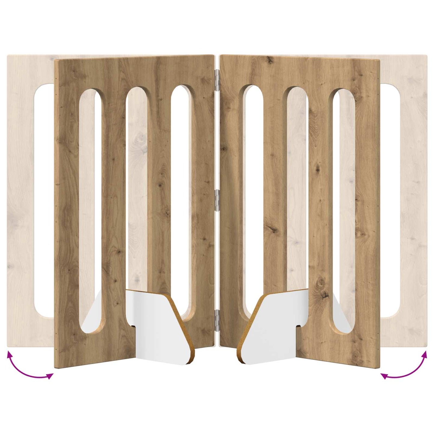 Folding Pet Fence 4 pcs Artisan Eik 201 x 38 x 70 cm