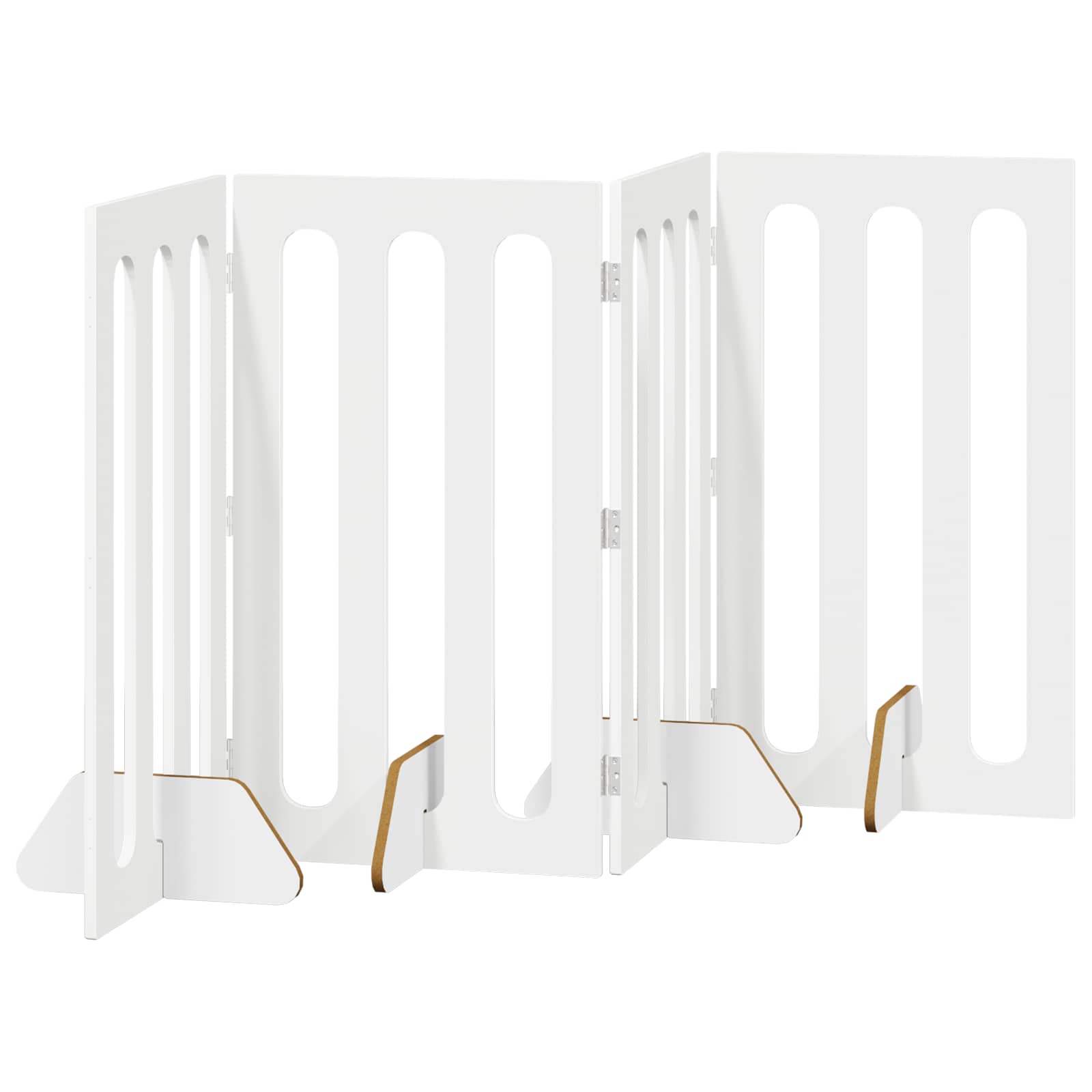 Folding Pet Fence 4 pcs Hvit 201 x 38 x 90 cm Konstruert tre vidaXL
