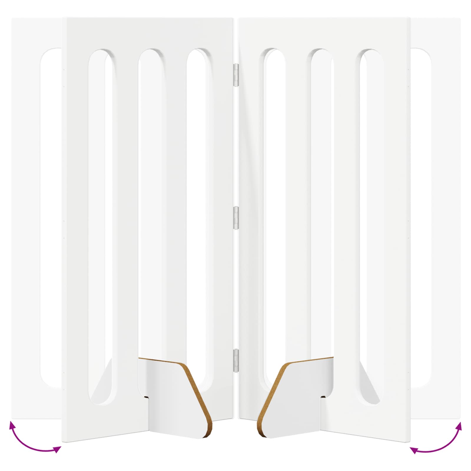 Folding Pet Fence 4 pcs Hvit 201 x 38 x 90 cm Konstruert tre vidaXL