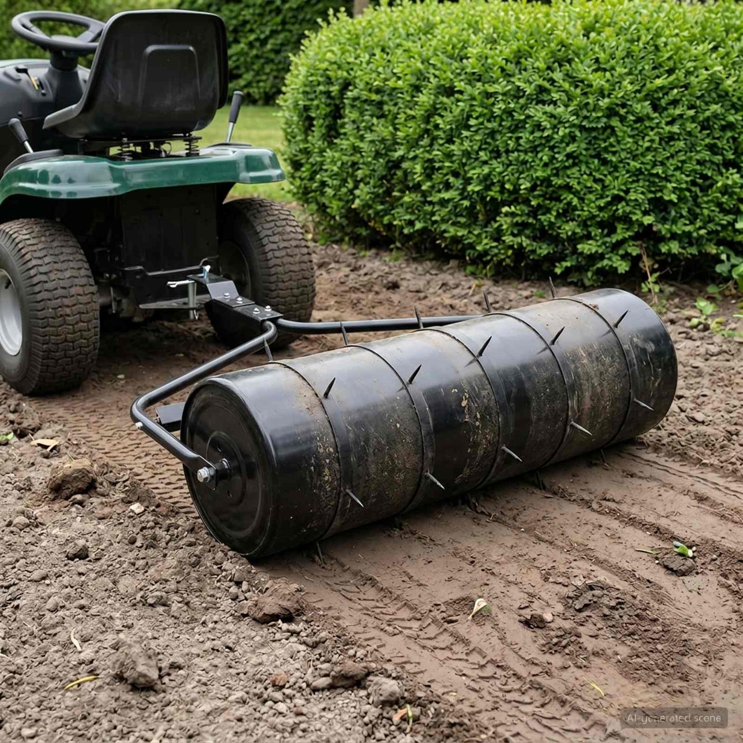 Hage gressrulle med aerator klemmer Ø 30 x 90 cm Stål