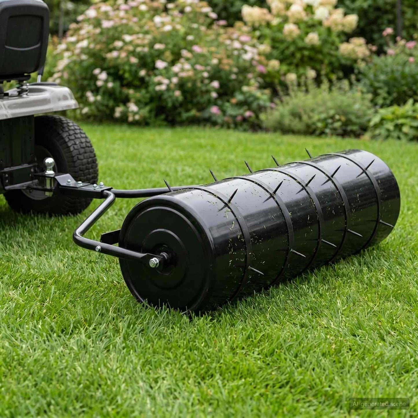 Hage gressrulle med aerator klemmer Ø 30 x 90 cm Stål