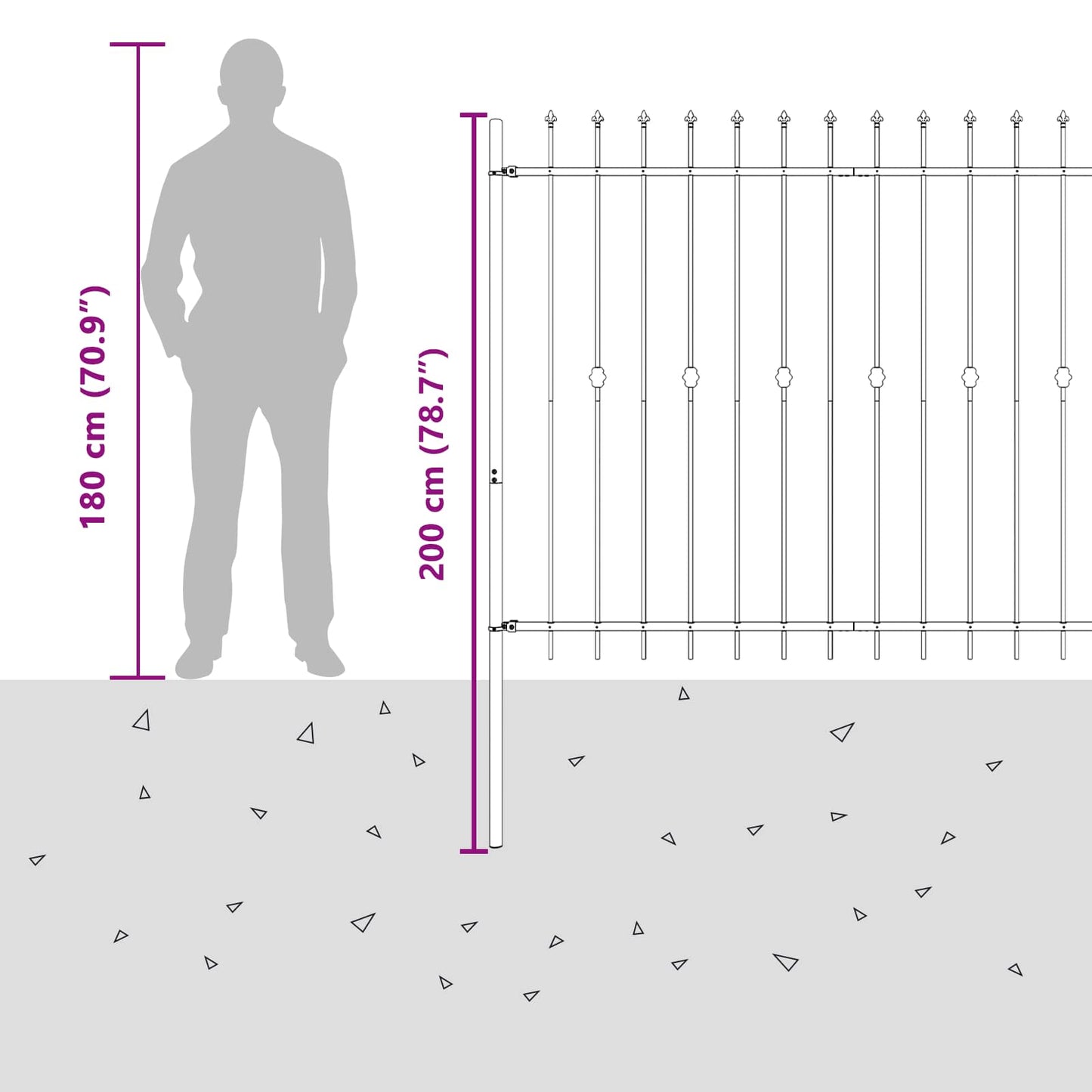 Spikertrekk Svart 200 x 200 cm Pulverlakkert stål vidaXL