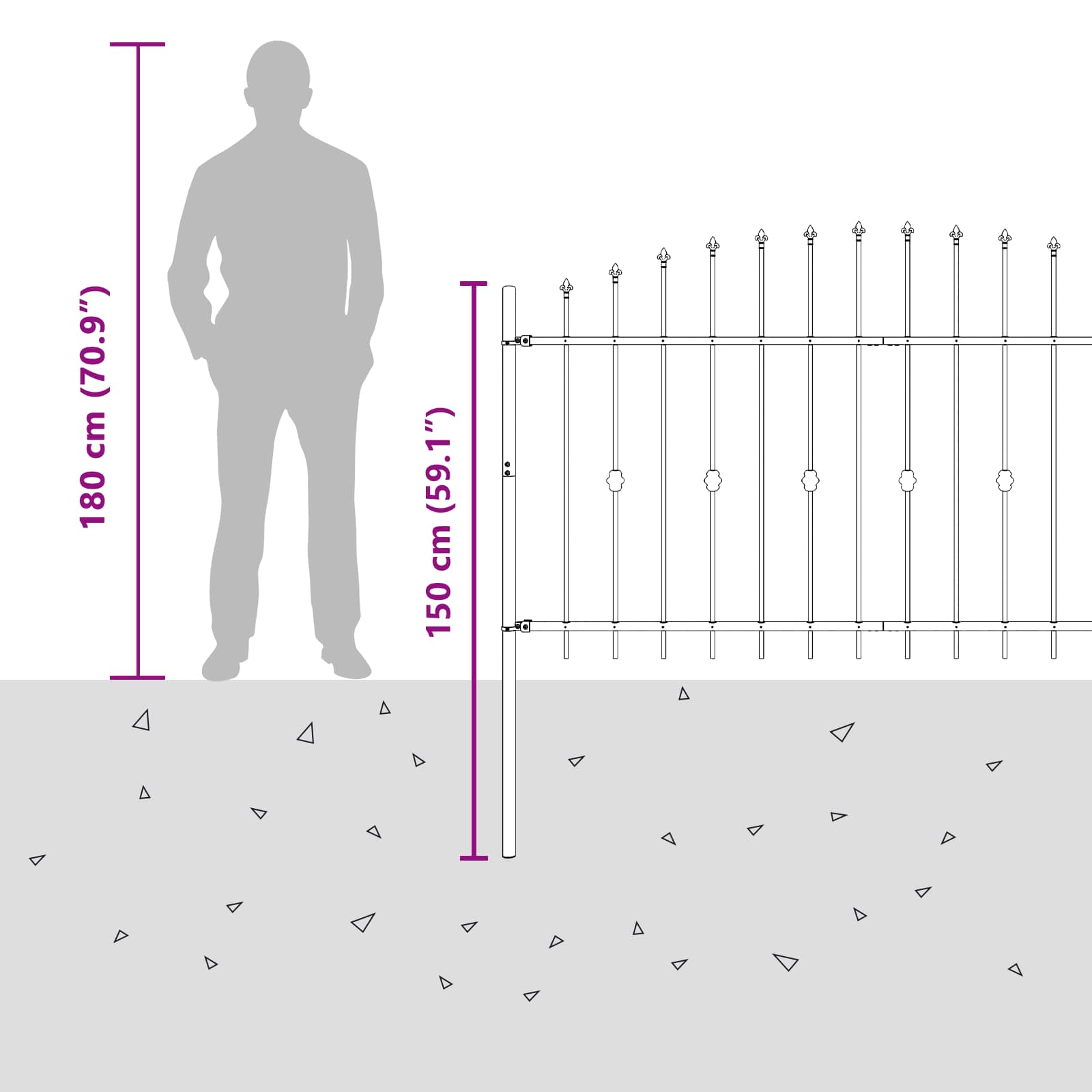 Spikertrekk Svart 200 x 150 cm Pulverlakkert stål vidaXL