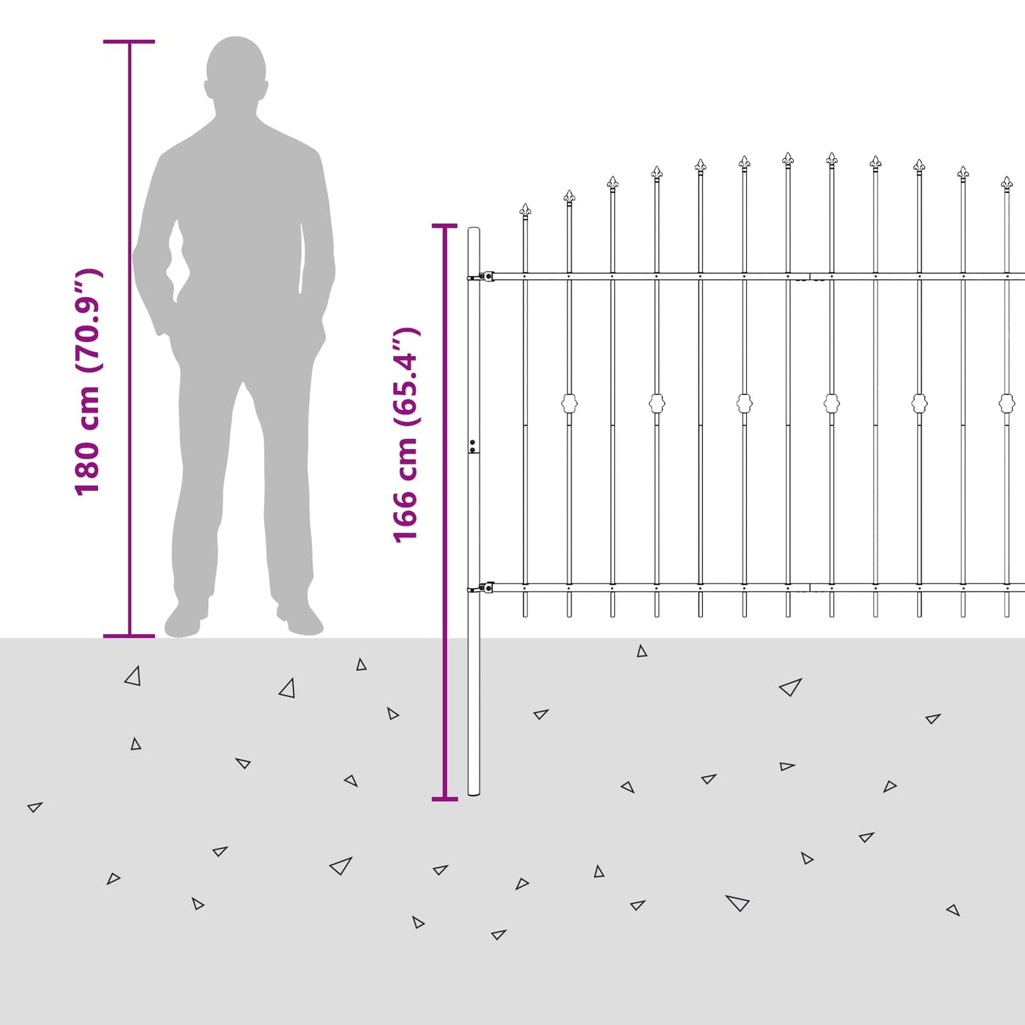 Spikertrekk Svart 200 x 130 cm Pulverlakkert stål vidaXL