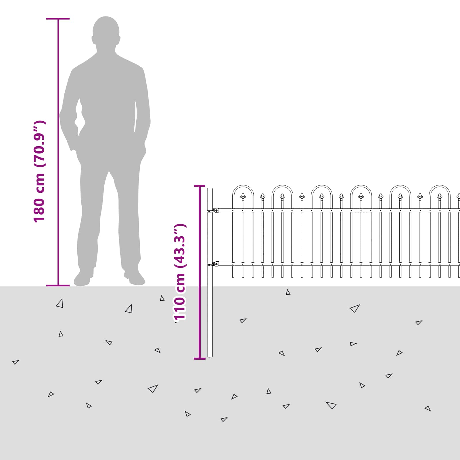 Spikertrekk Bueseger Svart 200 x 130 cm Pulverlakkert stål vidaXL