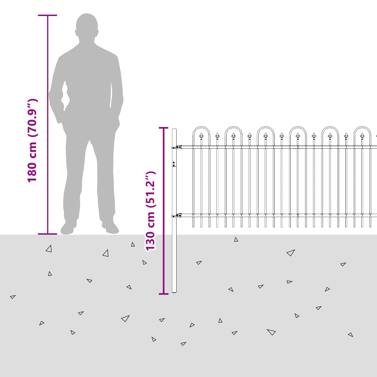 Spikertrekk Bueseger Svart 200 x 130 cm Pulverlakkert stål vidaXL
