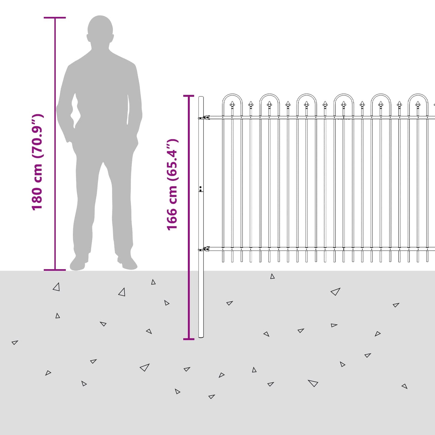 Spikertrekk Bueseger Svart 200 x 130 cm Pulverlakkert stål vidaXL