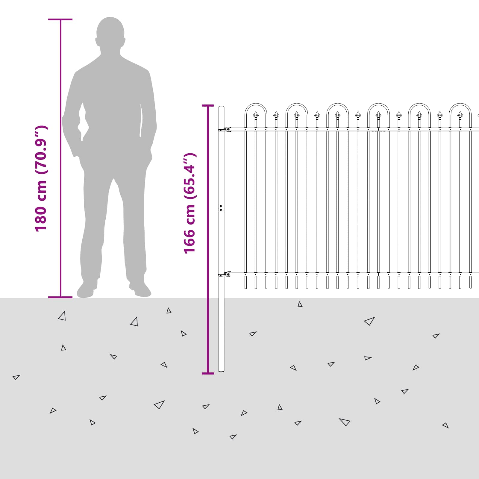 Spikertrekk Bueseger Svart 200 x 130 cm Pulverlakkert stål vidaXL