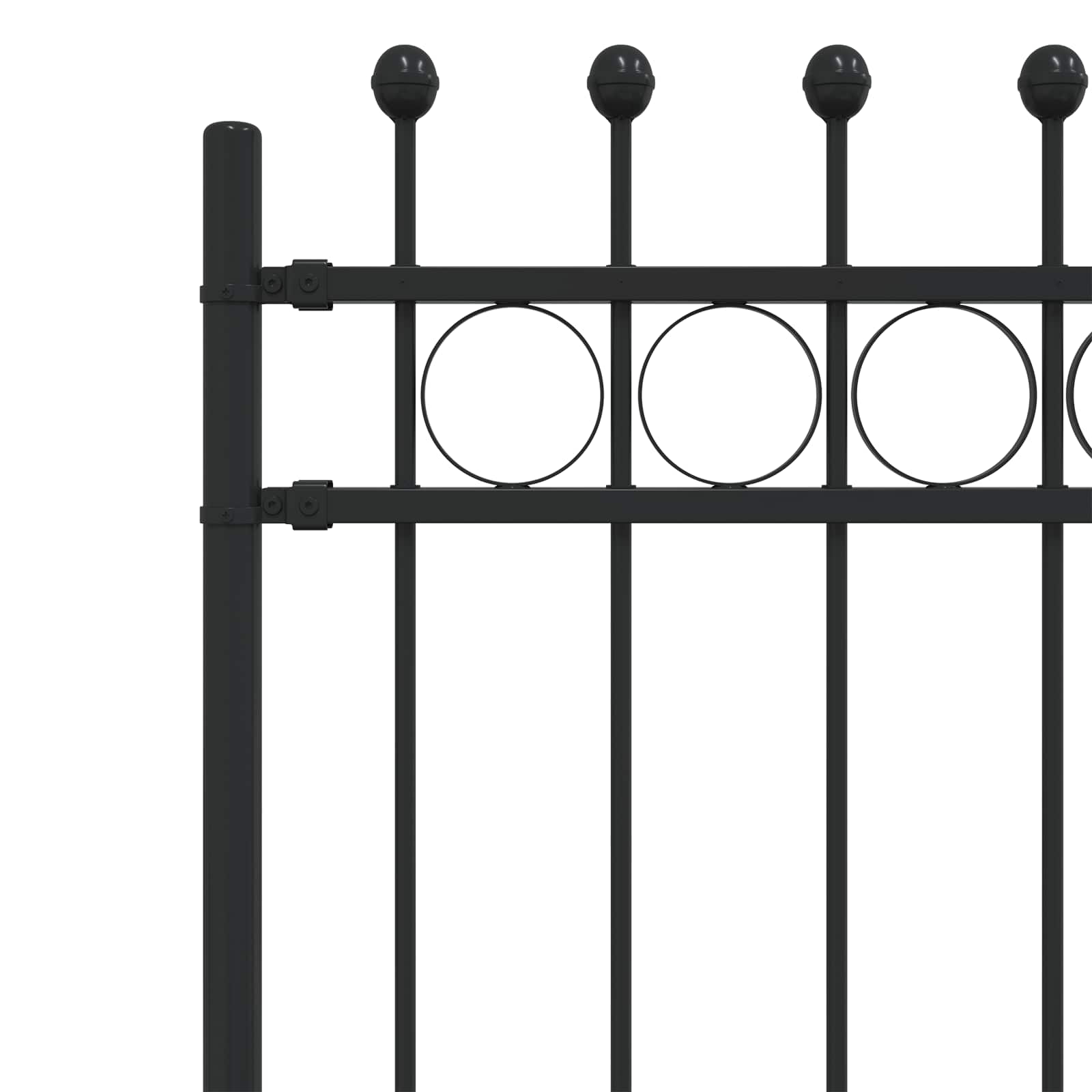 Ringgjerde Svart 200 x 200 cm Pulverlakkert stål vidaXL