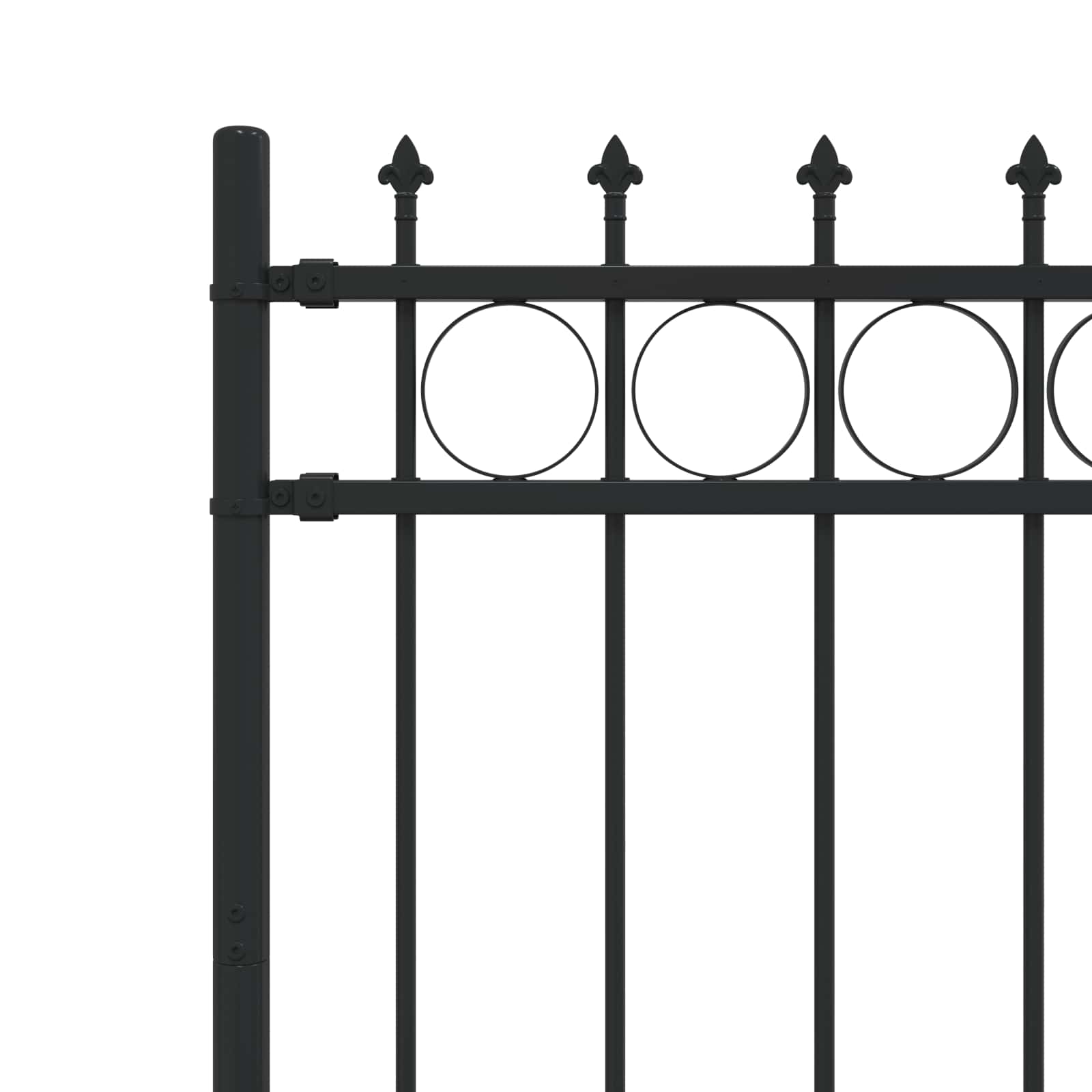 Spike Ring gjerde Svart 200 x 150 cm Pulverlakkert stål vidaXL