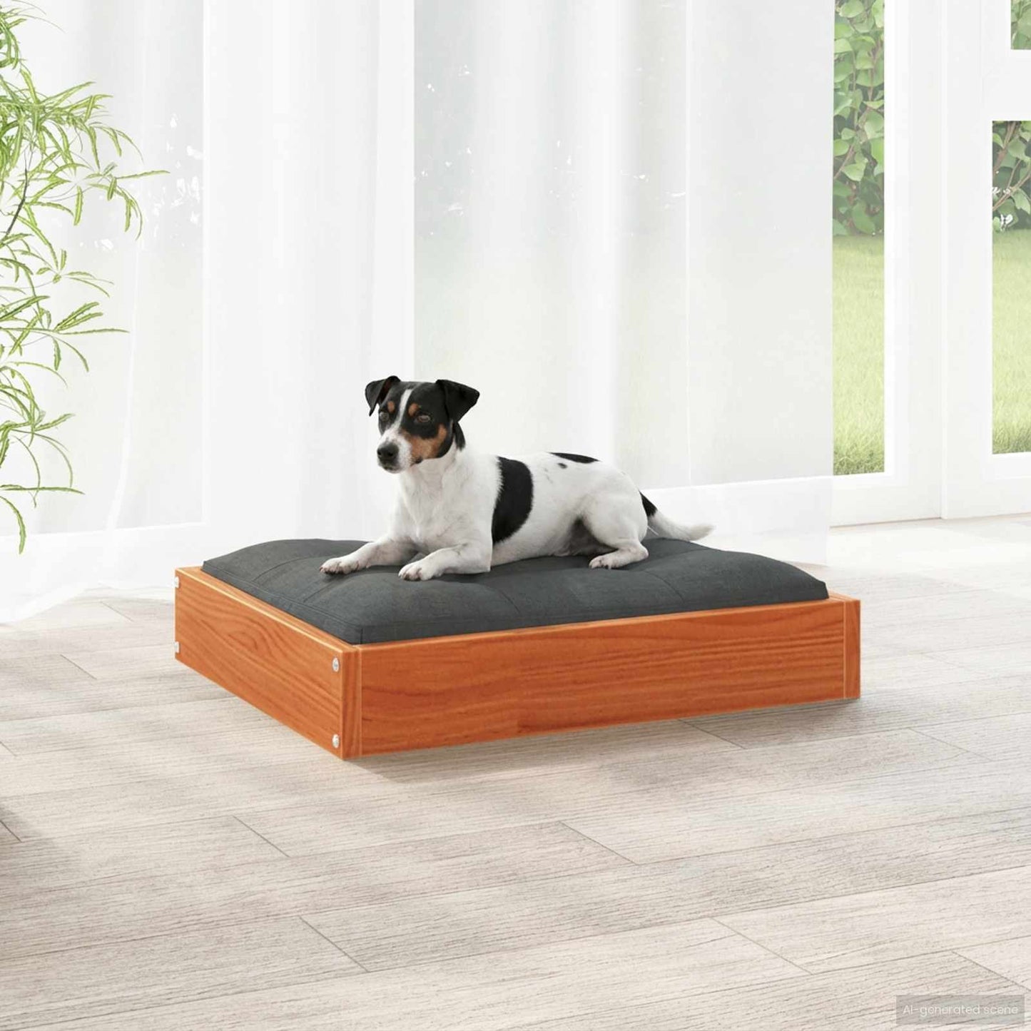 Hundeseng Vokset Brun 51,5 x 44 x 9 cm Massiv furu