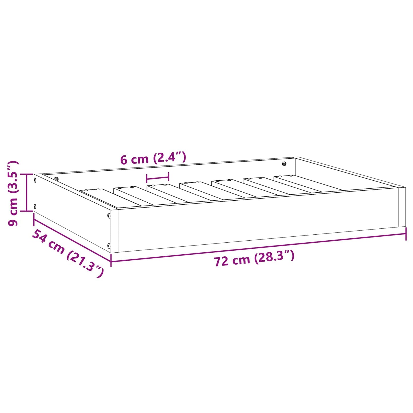 Hundeseng Vokset Brun 72 x 54 x 9 cm Massiv furu