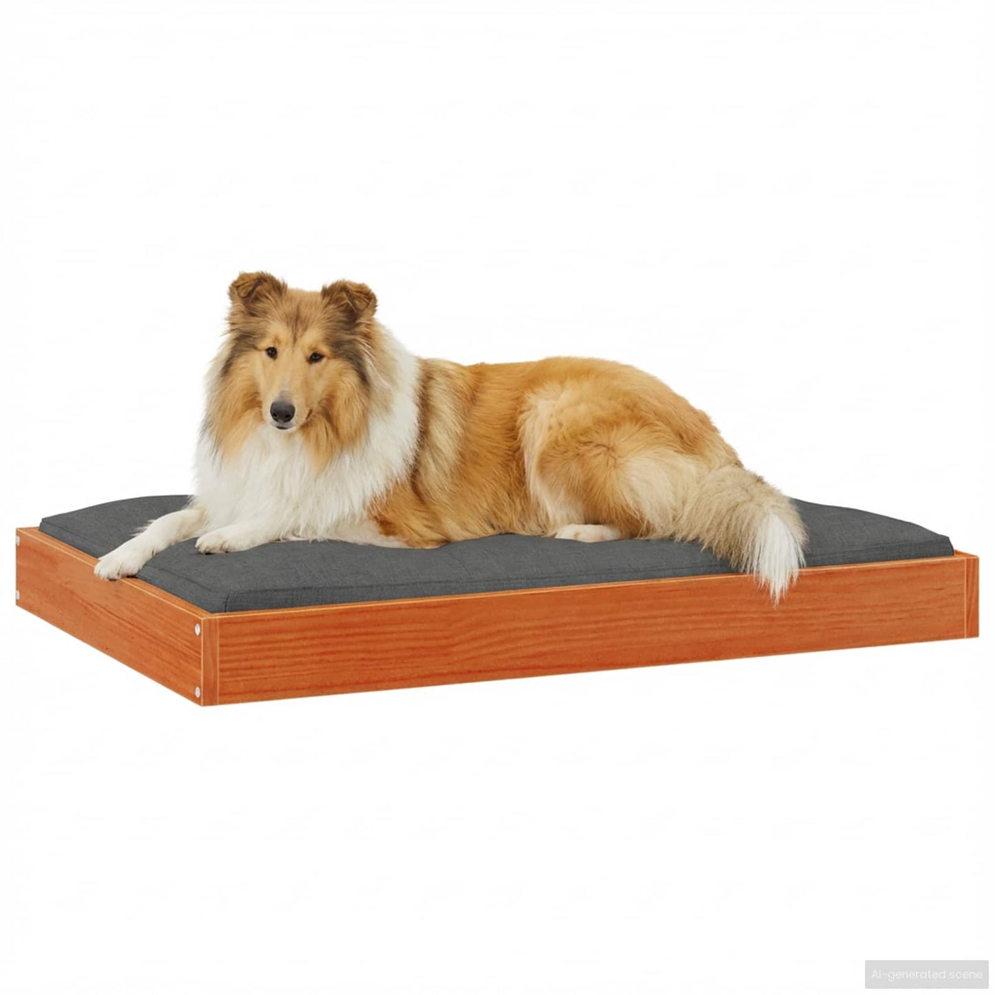 Hundeseng Vokset Brun 92 x 64 x 9 cm Massiv furu