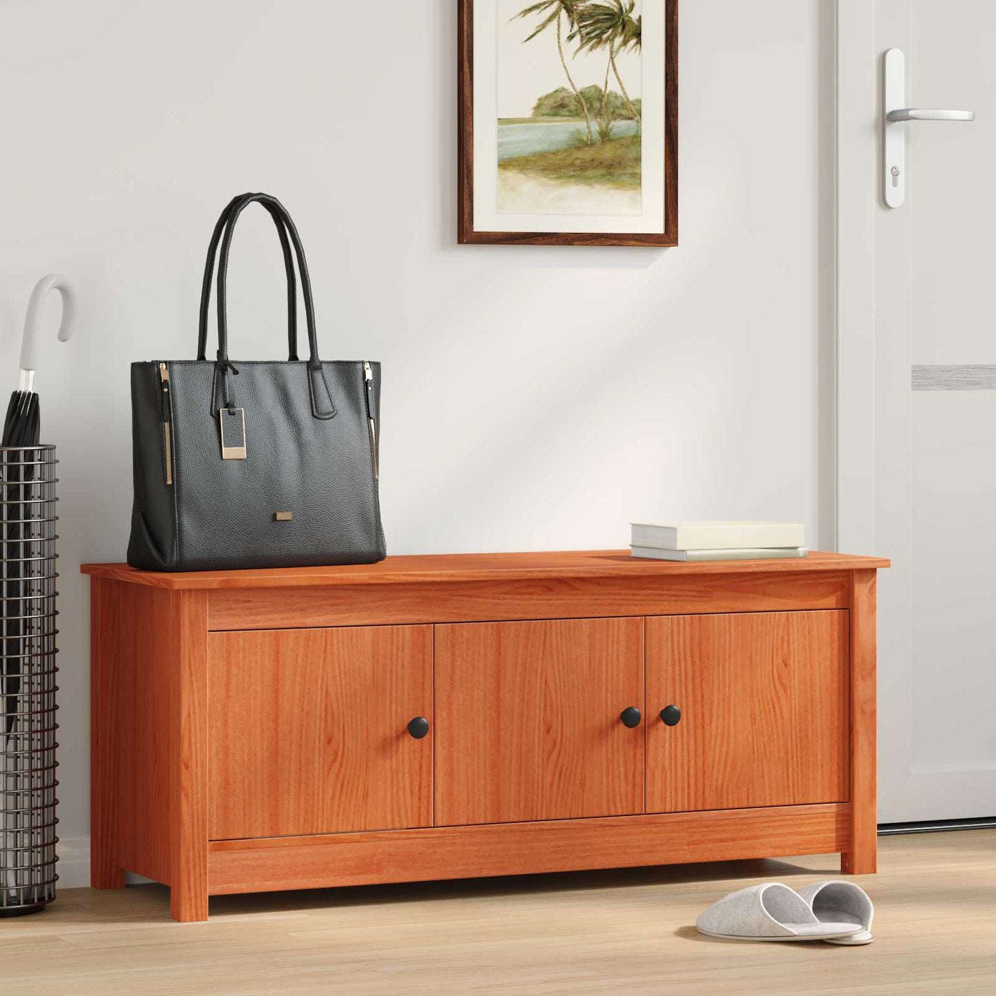 Sko Skap VoksBrun 110 x 38 x 45,5 cm Massiv furu vidaXL