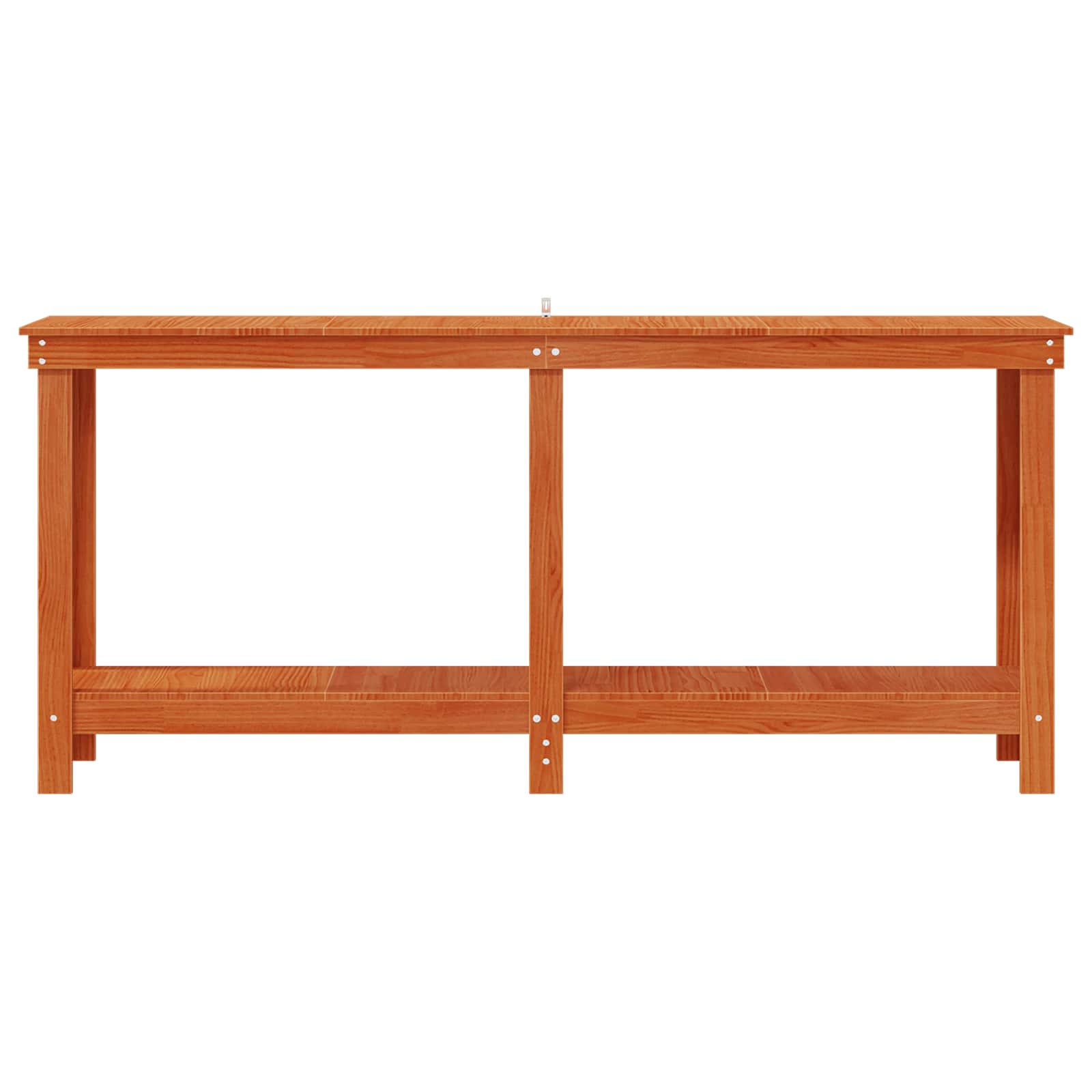 Arbeidsbenk med hylle VoksBrun 180 x 50 x 80 cm Massiv furu vidaXL