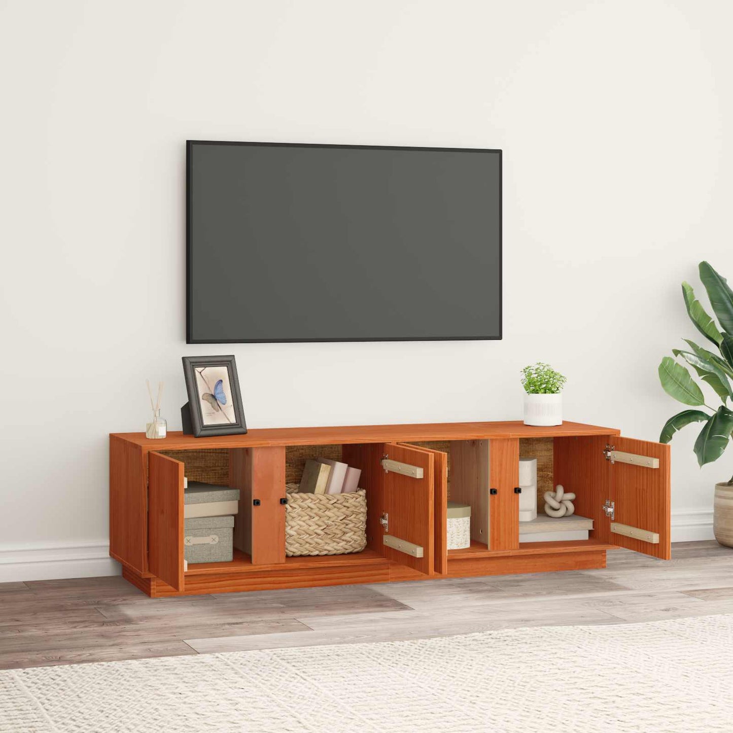 TV-skap VoksBrun 140 x 40 x 40 cm Massiv furu vidaXL