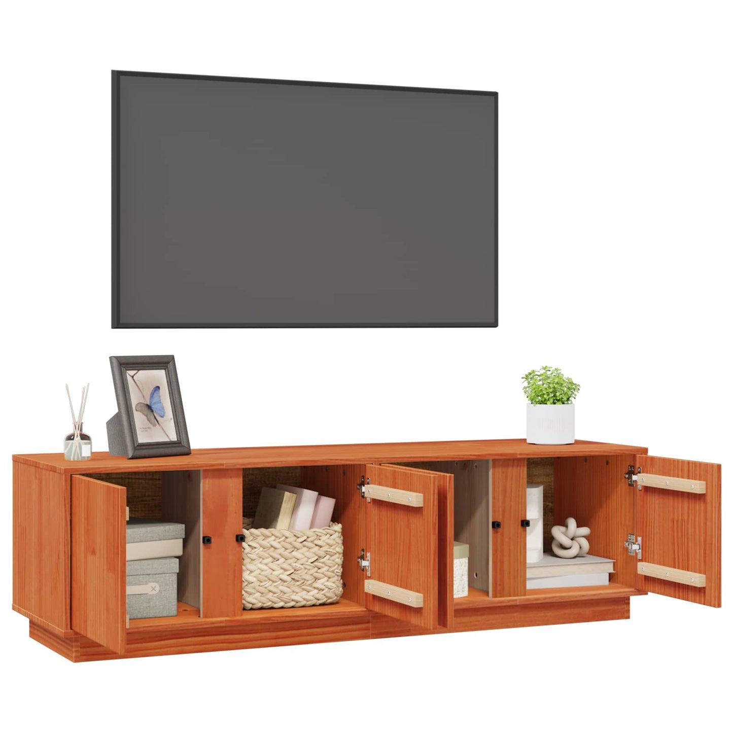 TV-skap VoksBrun 140 x 40 x 40 cm Massiv furu vidaXL