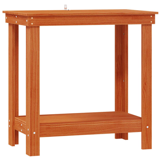 Arbeidsbenk med hylle VoksBrun 80 x 50 x 80 cm Massiv furu vidaXL