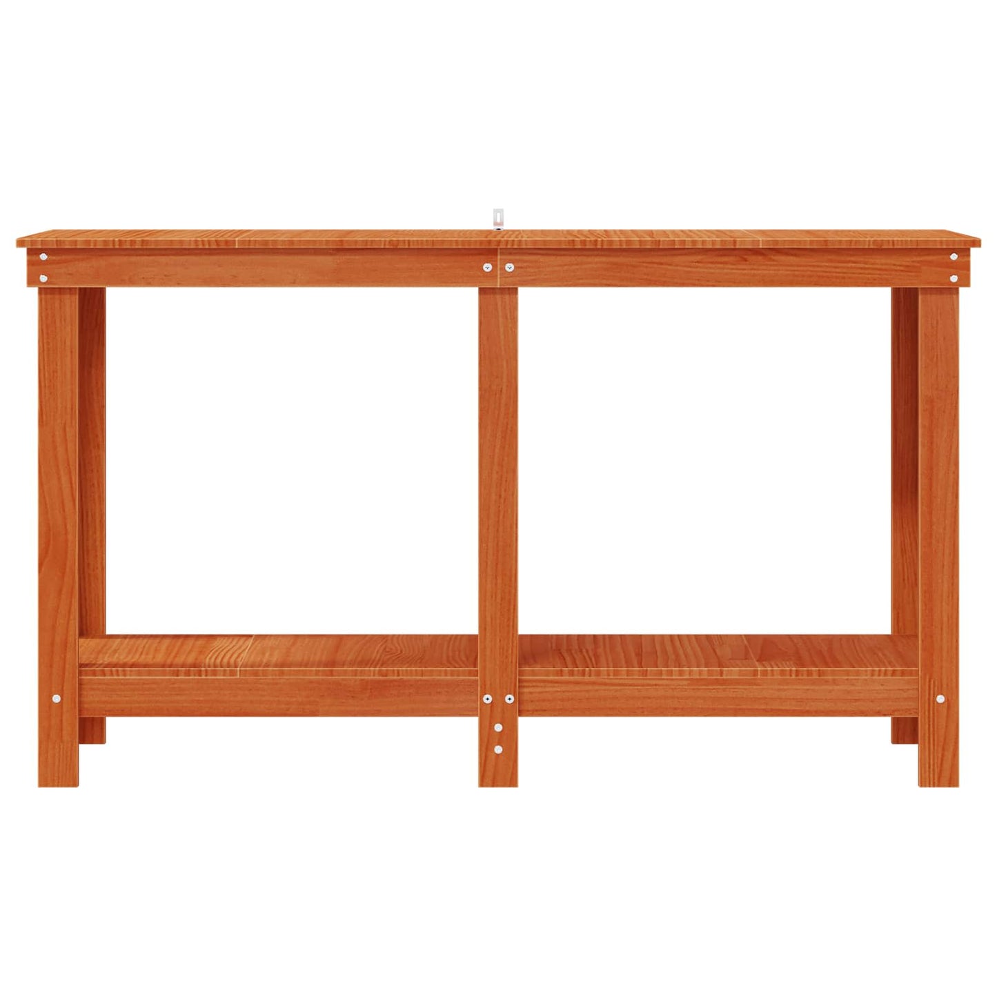 Arbeidsbenk med hylle VoksBrun 140 x 50 x 80 cm Massiv furu vidaXL