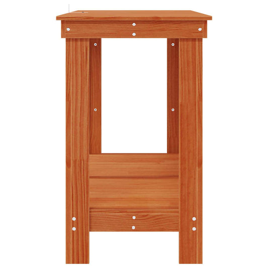 Arbeidsbenk med hylle VoksBrun 140 x 50 x 80 cm Massiv furu vidaXL