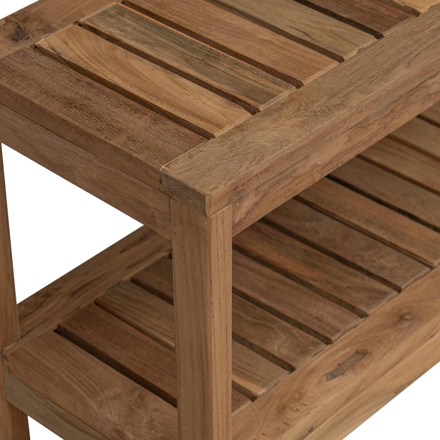 Badebord med lagring Naturlig 60 x 30 x 45 cm Massivt Teaktre
