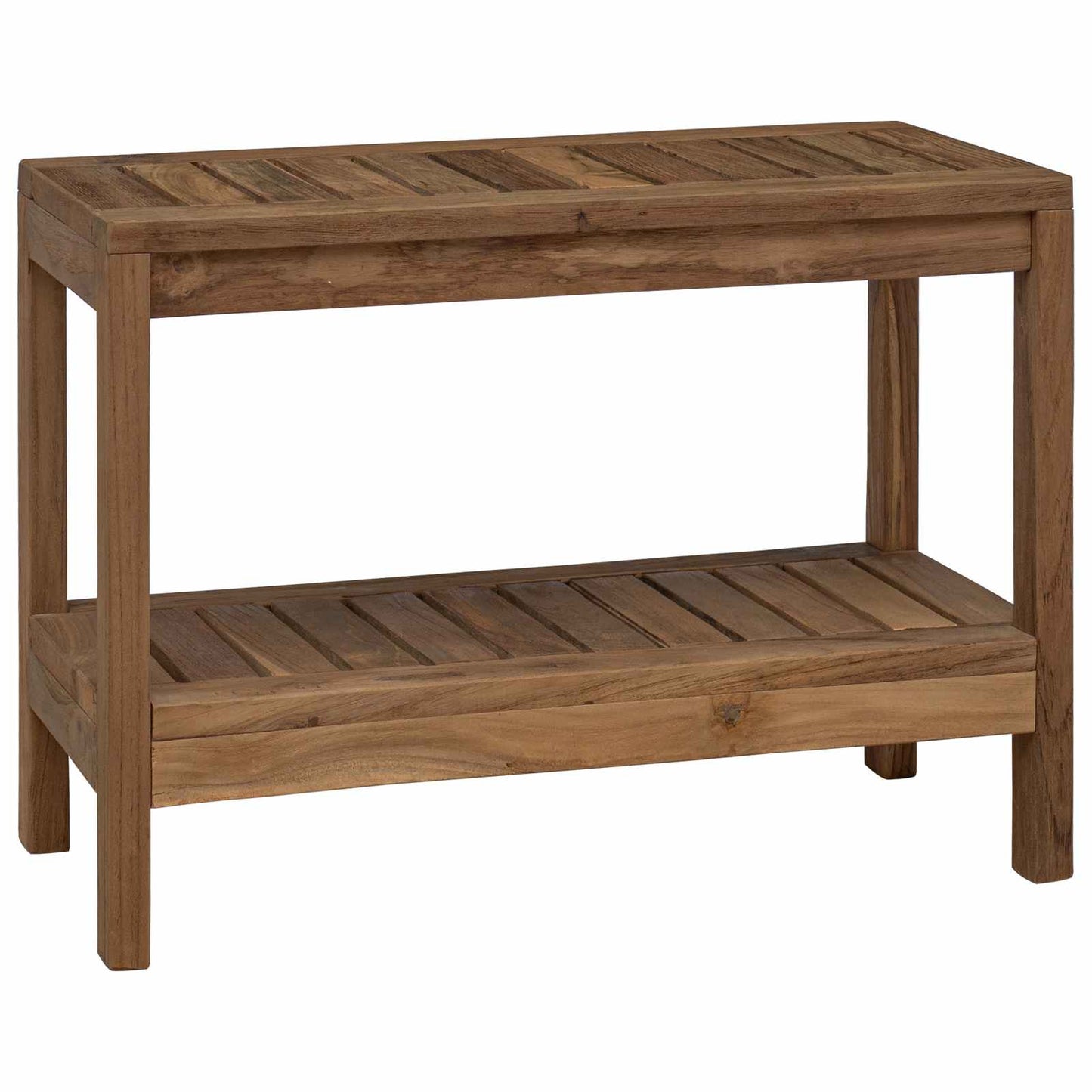 Badebord med lagring Naturlig 60 x 30 x 45 cm Massivt Teaktre
