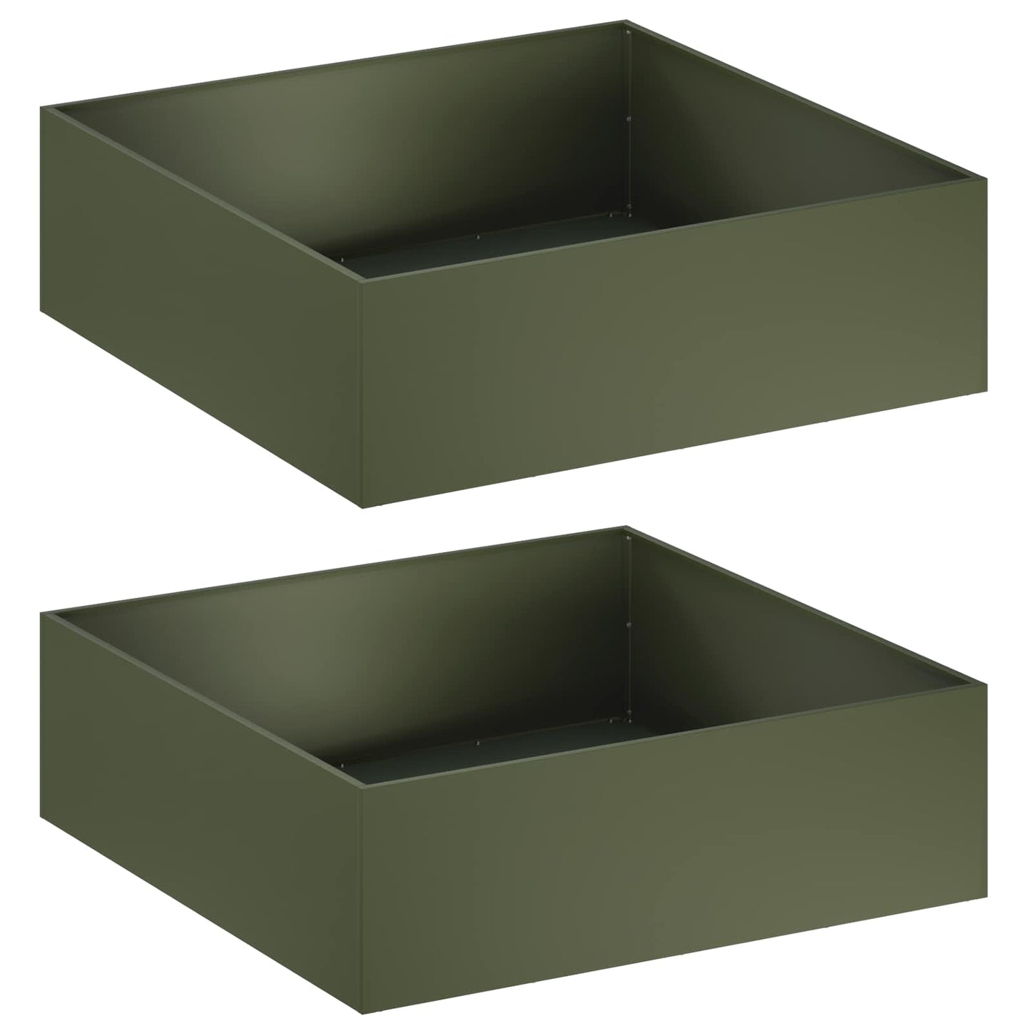 Hageblomsterpotte 2 stk. Olivengrønn 100 x 100 x 30 cm