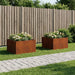 Hageblomsterpotte 2 stk. Rusten 100 x 100 x 40 cm Cortenstål