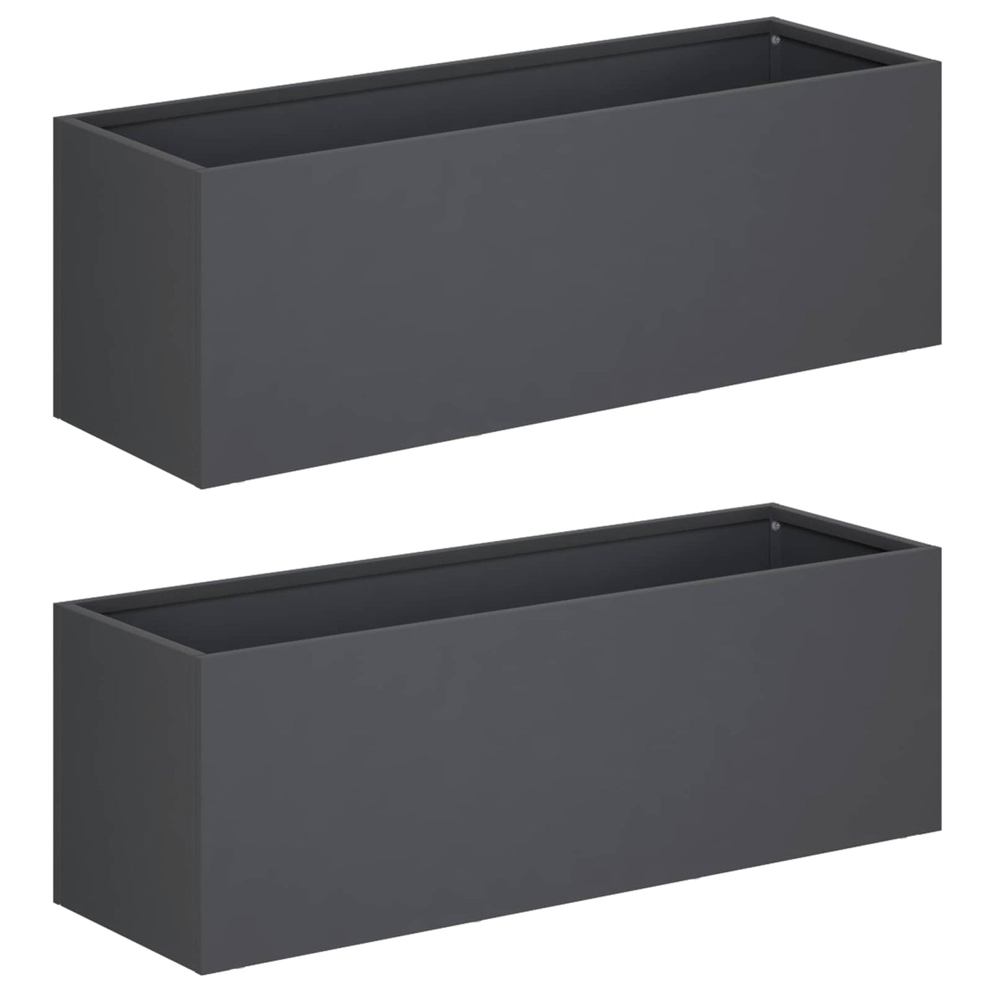 Hageblomsterpotte 2 stk. Antrasitt 40 x 20 x 20 cm