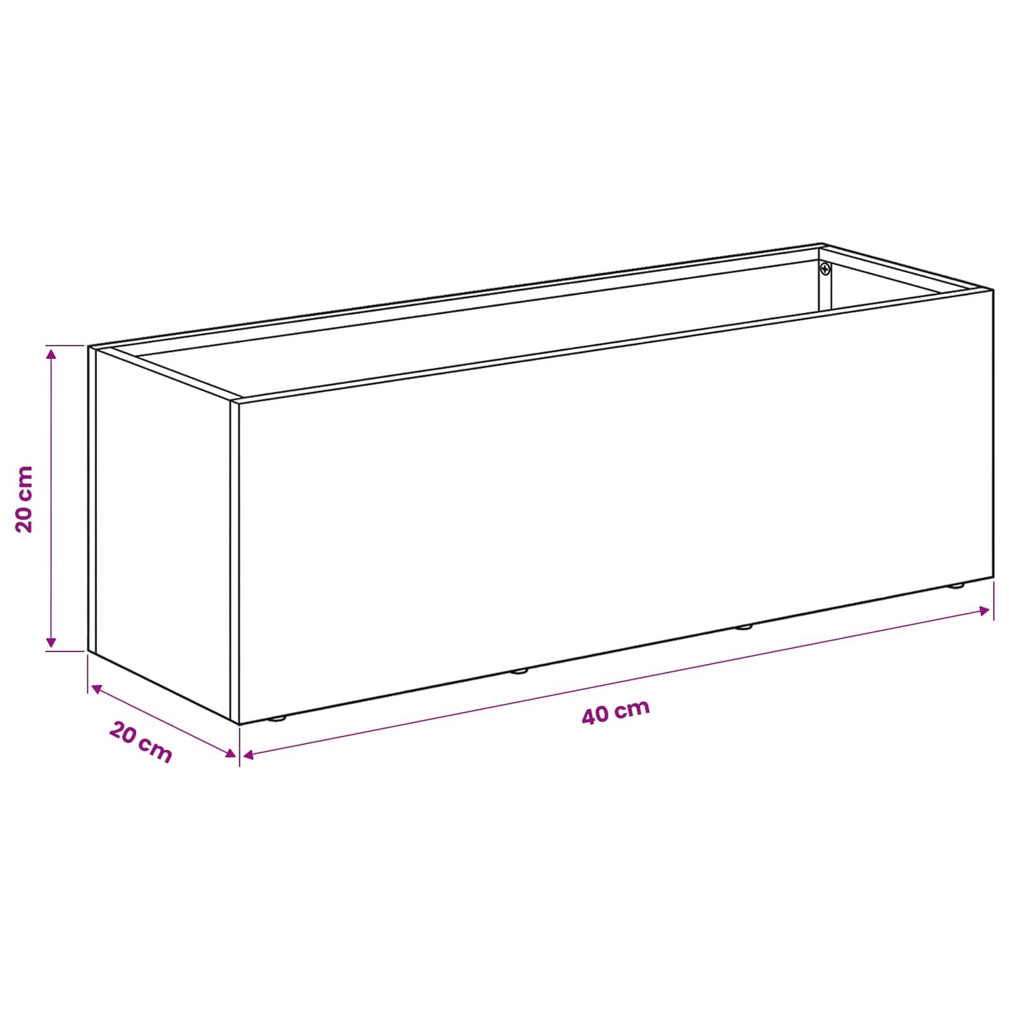 Hageblomsterpotte Sølv 40 x 20 x 20 cm Galvanisert stål